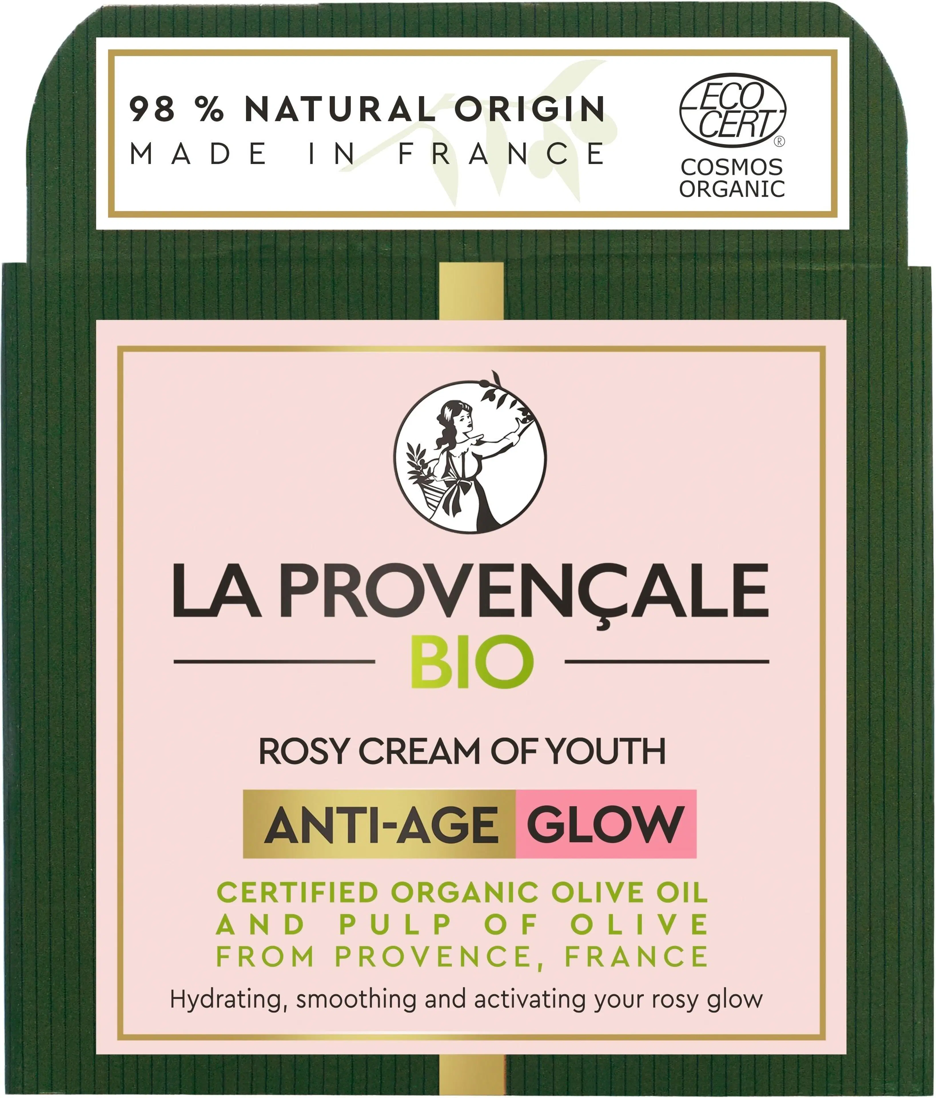 La Provençale Bio Rosy Cream of Youth Anti-Age Glow päivävoide 50 ml