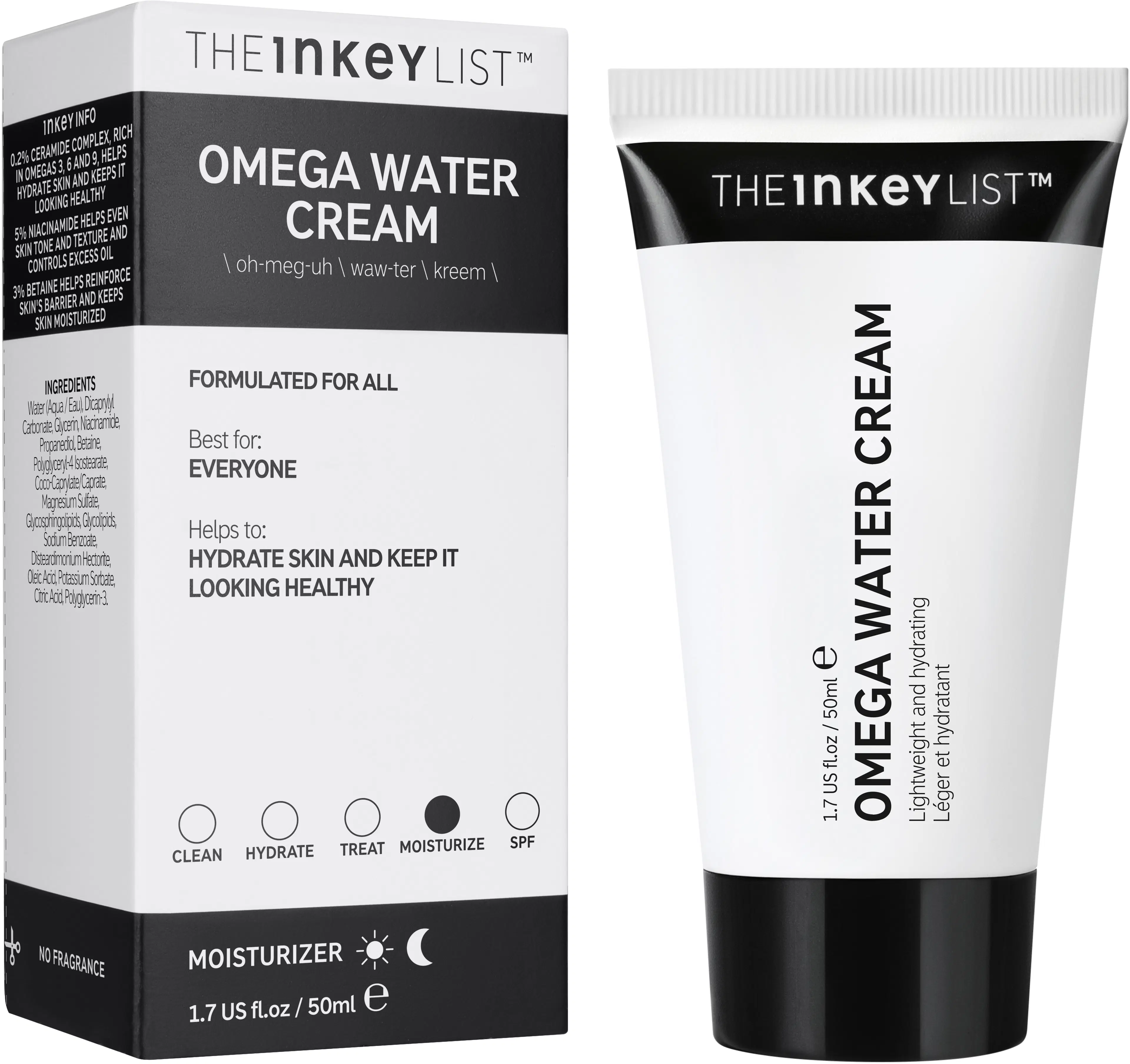The Inkey List Omega Water Cream Moisturizer geelikosteusvoide 50 ml