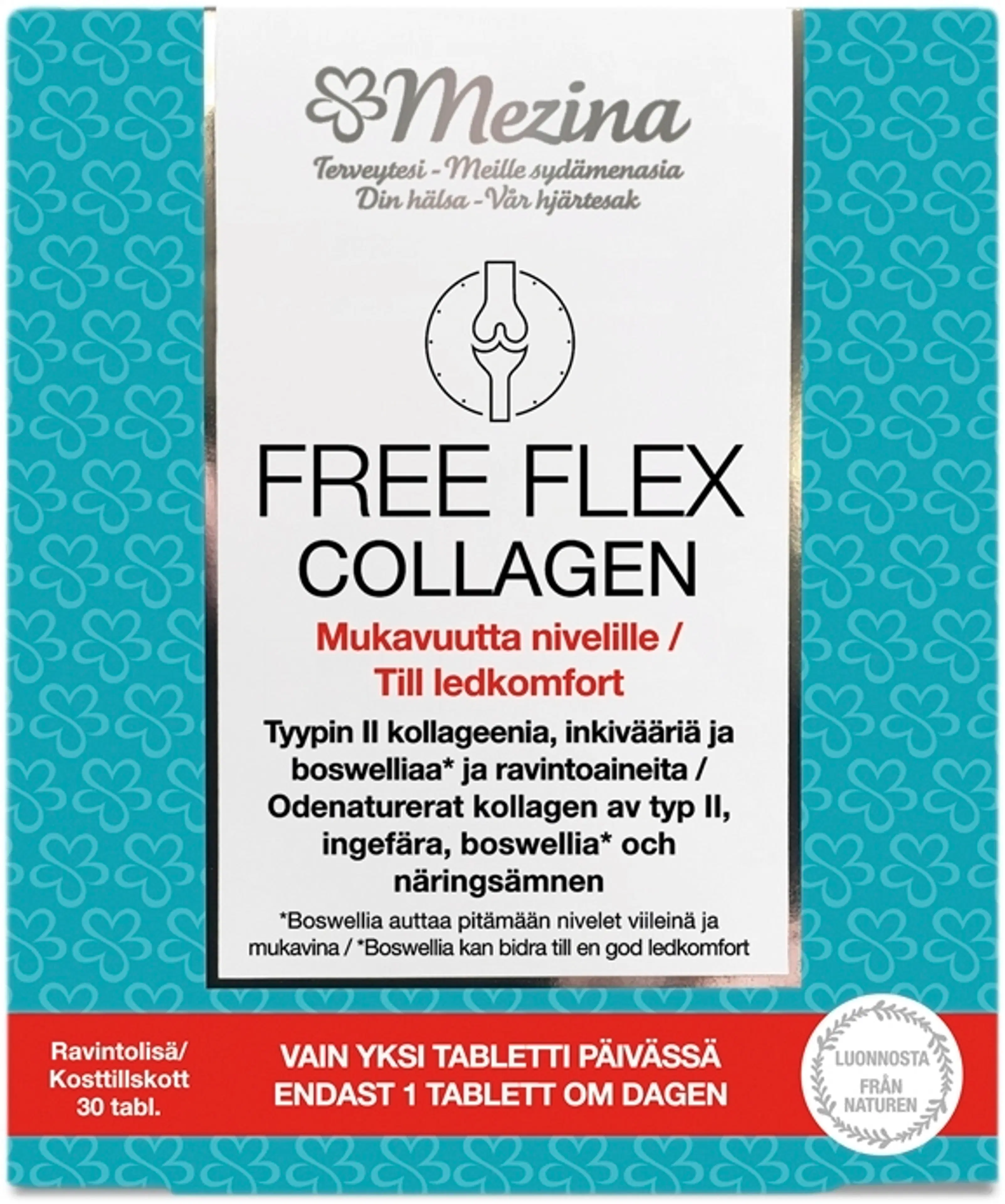 Mezina Free Flex Collagen Kollageeni-vitamiini-hivenainevalmiste 30 tabl.