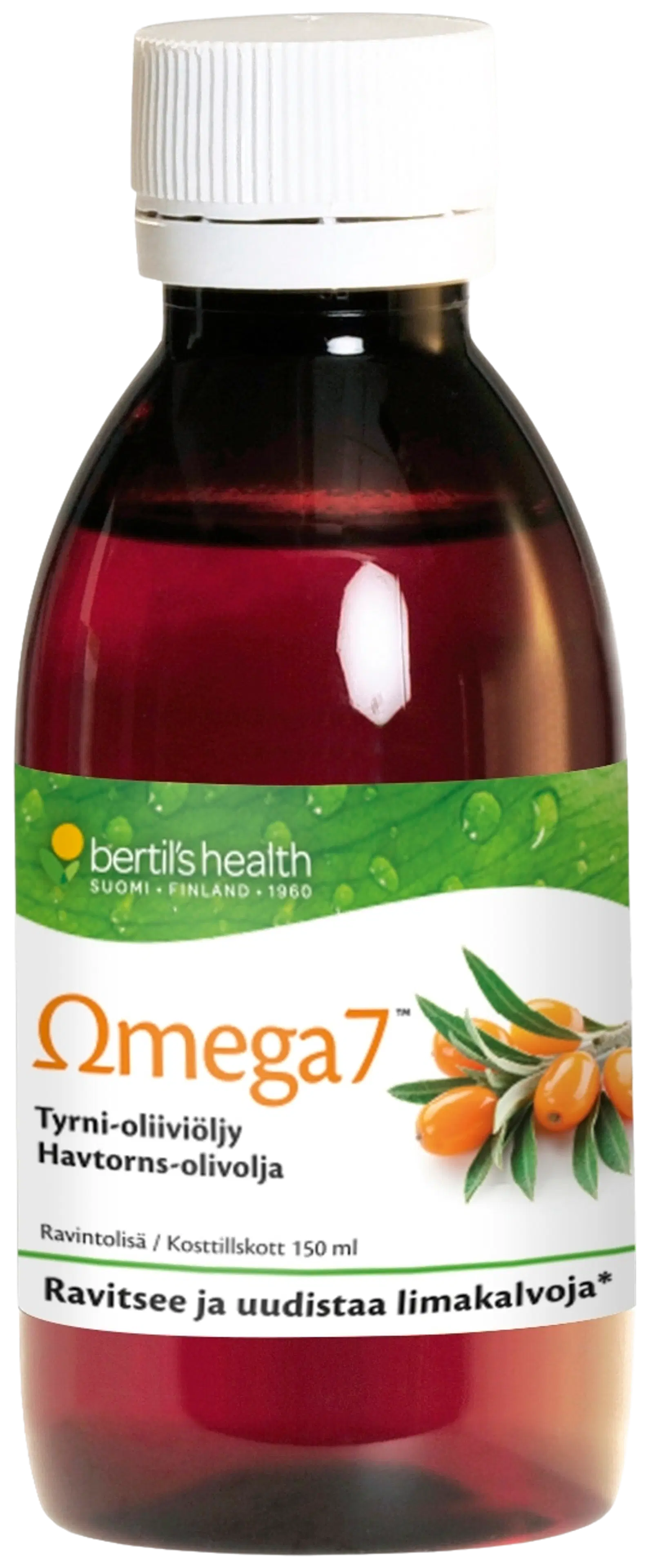 Omega7 Tyrni-oliiviöljy ravintolisä 150 ml