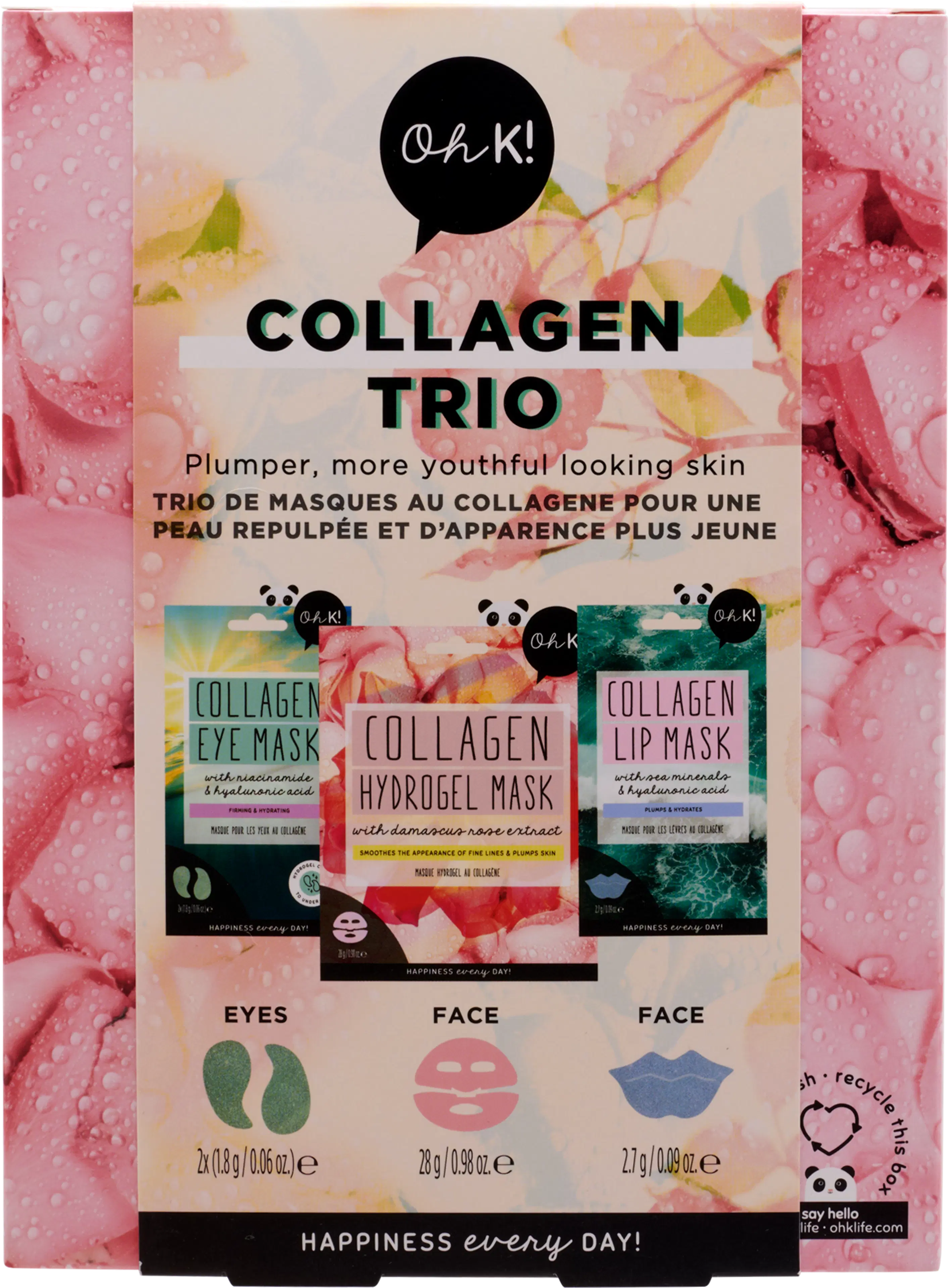 Oh K! Collagen Trio -kasvonaamioarkkisetti 3 kpl