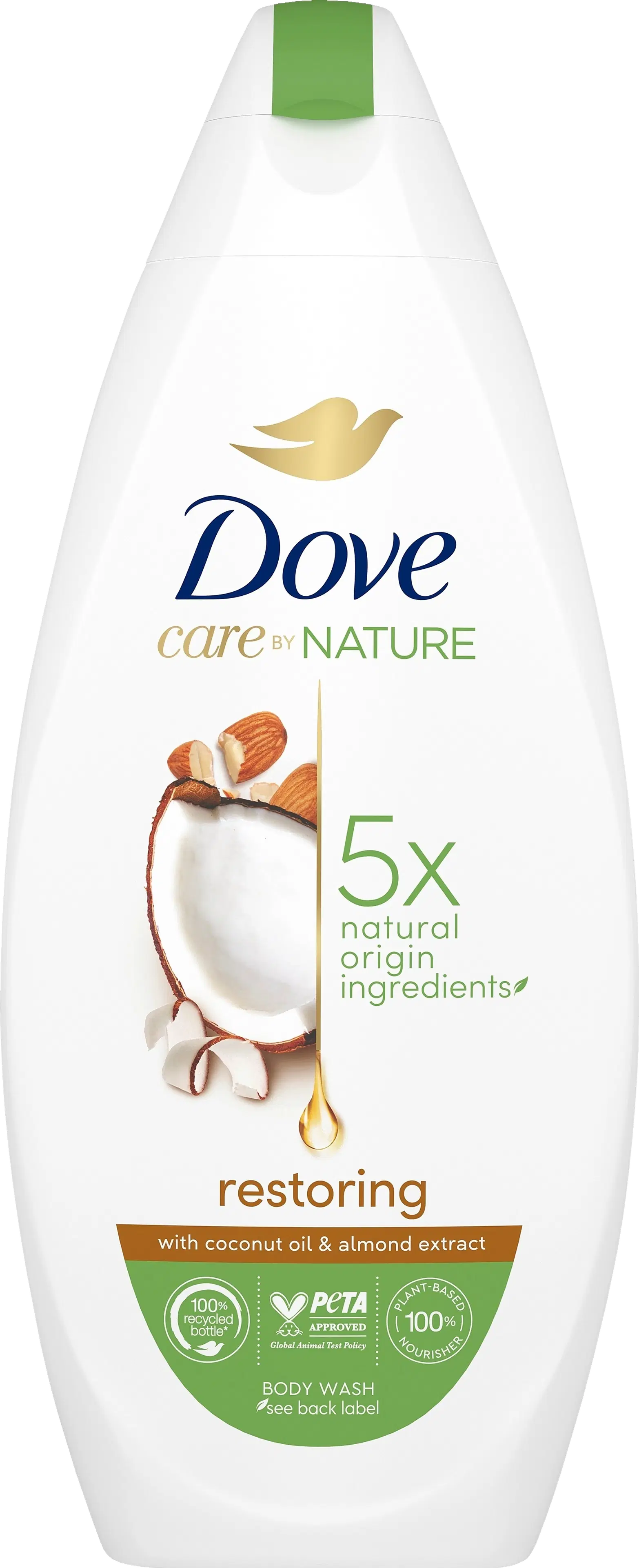 Dove Care By Nature Restoring Ritual Suihkusaippua hellä iholle pehmentää ihoa välittömästi ja ravitsee pitkäkestoisesti 225 ml