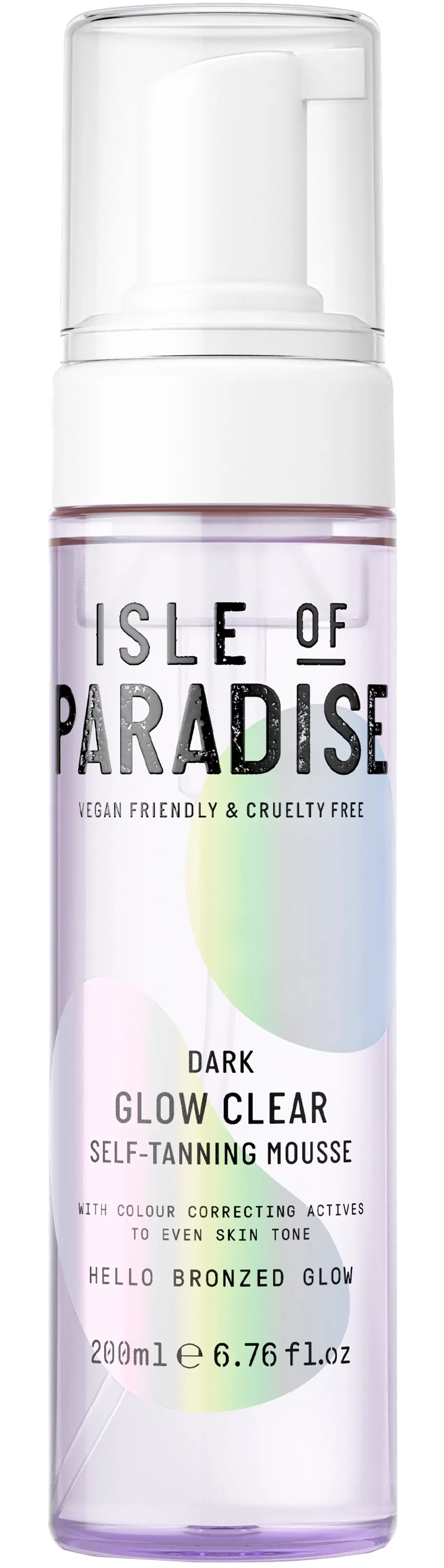Isle of Paradise Dark Glow Clear Mousse väritön itseruskettava vaahto kasvoille ja vartalolle 200ml