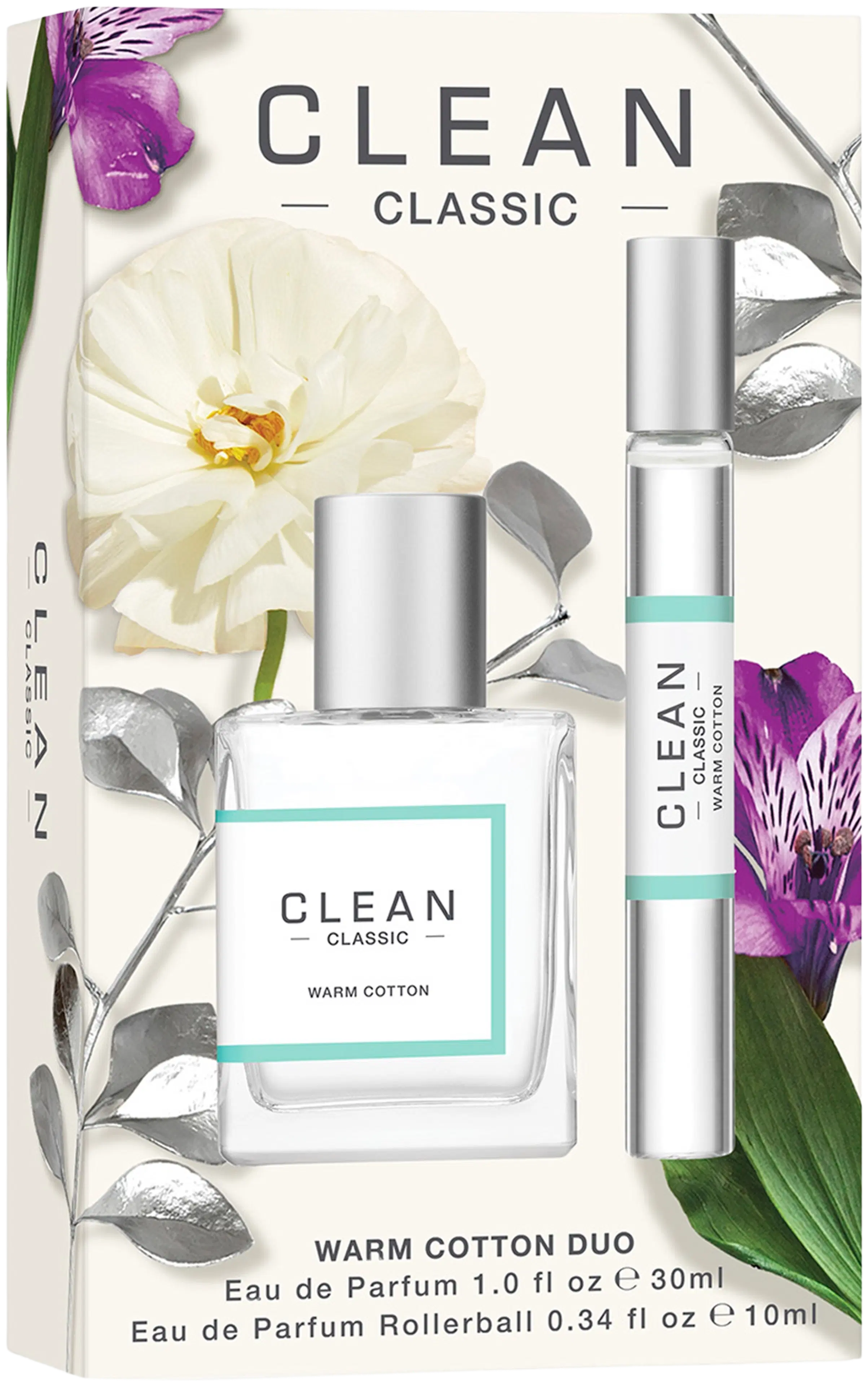CLEAN Classic Warm Cotton Eau de Parfum Duo -setti, 30 ml + 10 ml