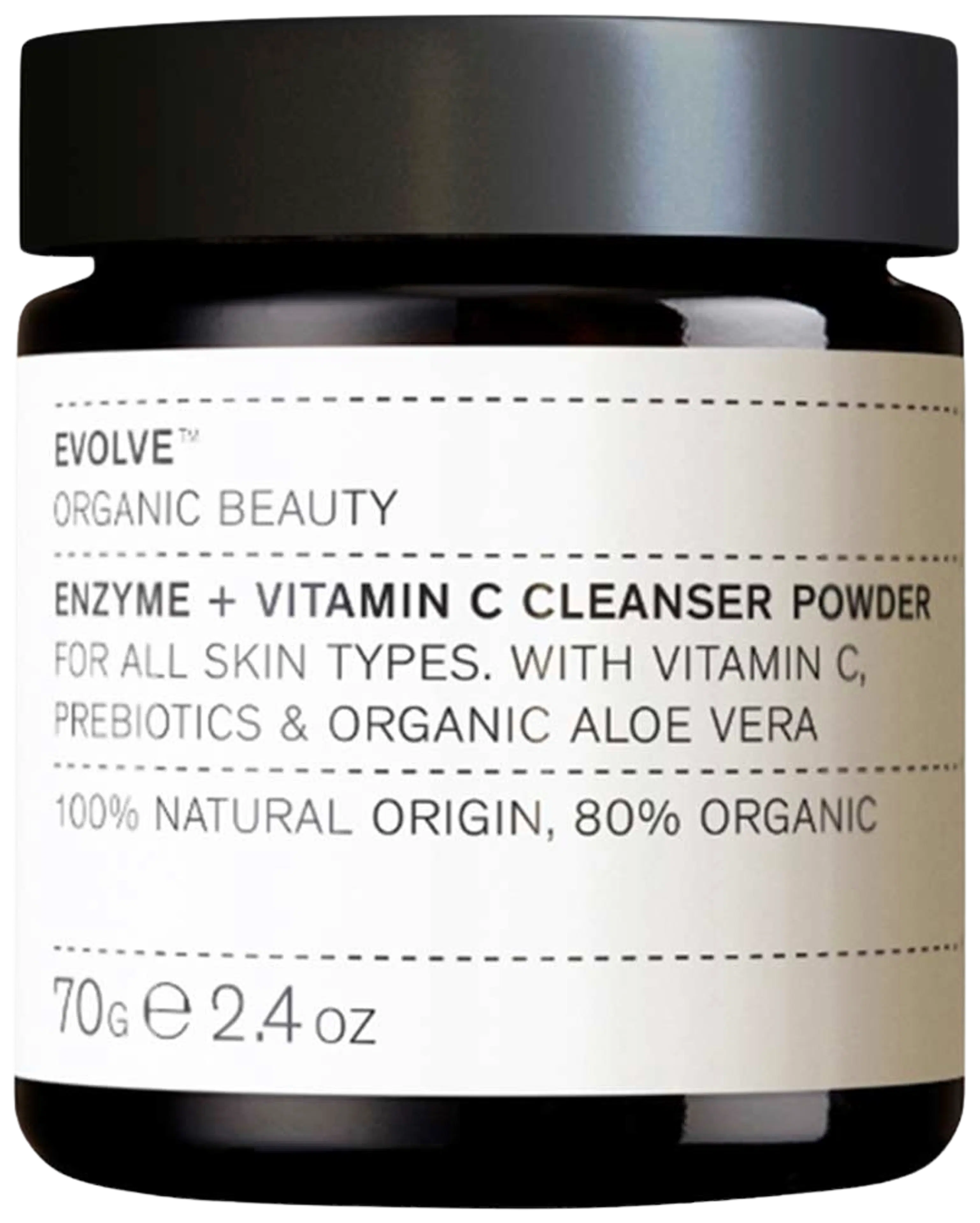 Evolve Organic Beauty Enzyme + Vitamin C Cleanser Powder Puhdistusjauhe kasvoille 70g