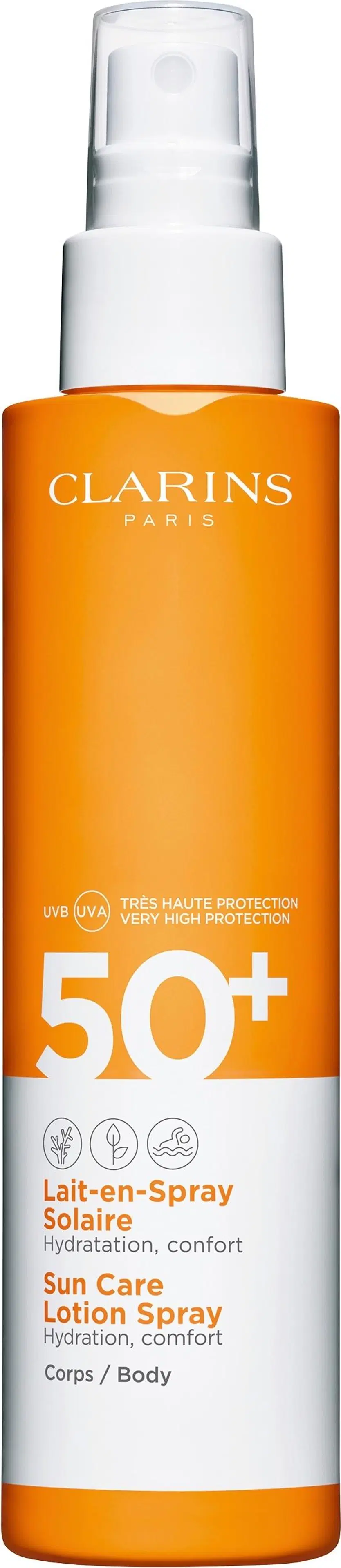 Clarins Hydrating Sun Lotion Spray for Body SPF 50+ aurinkosuojaemulsiosuihke vartalolle 150 ml