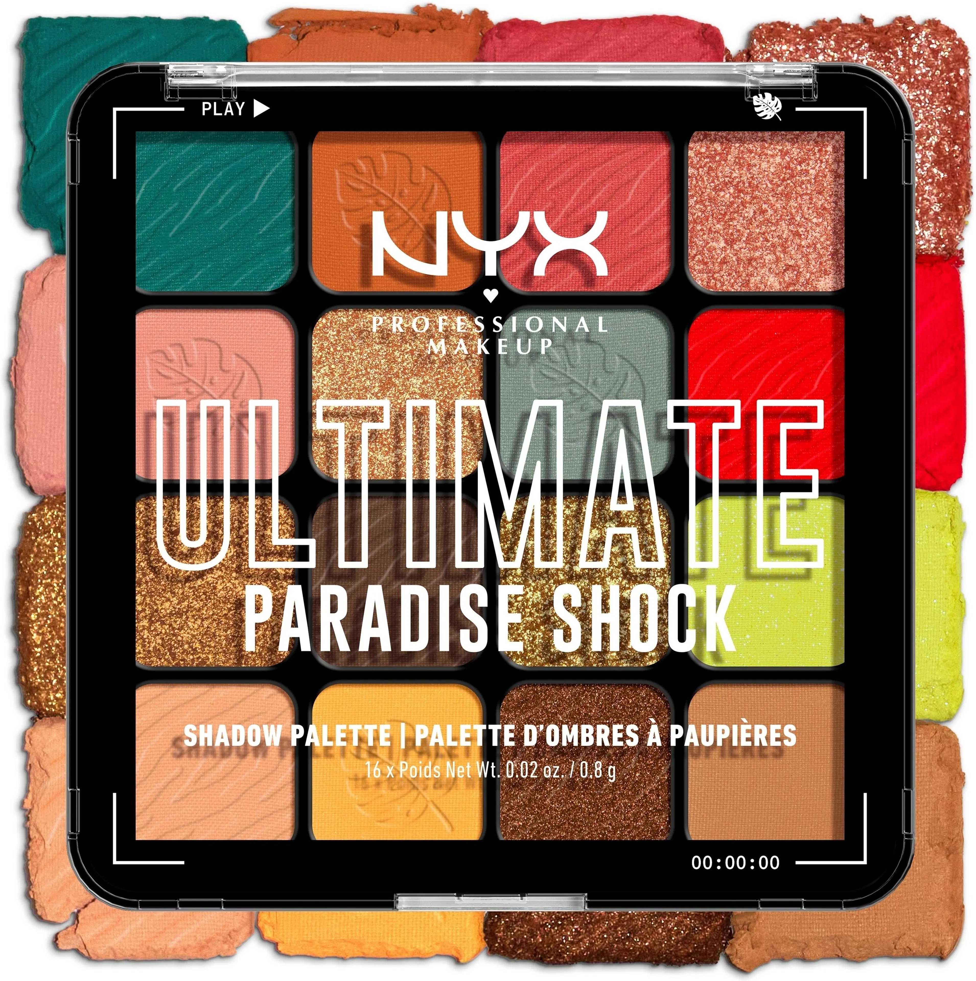 NYX Professional Makeup Ultimate Shadow Palette -luomiväripaletti 02W Paradise Shock 13,28 g