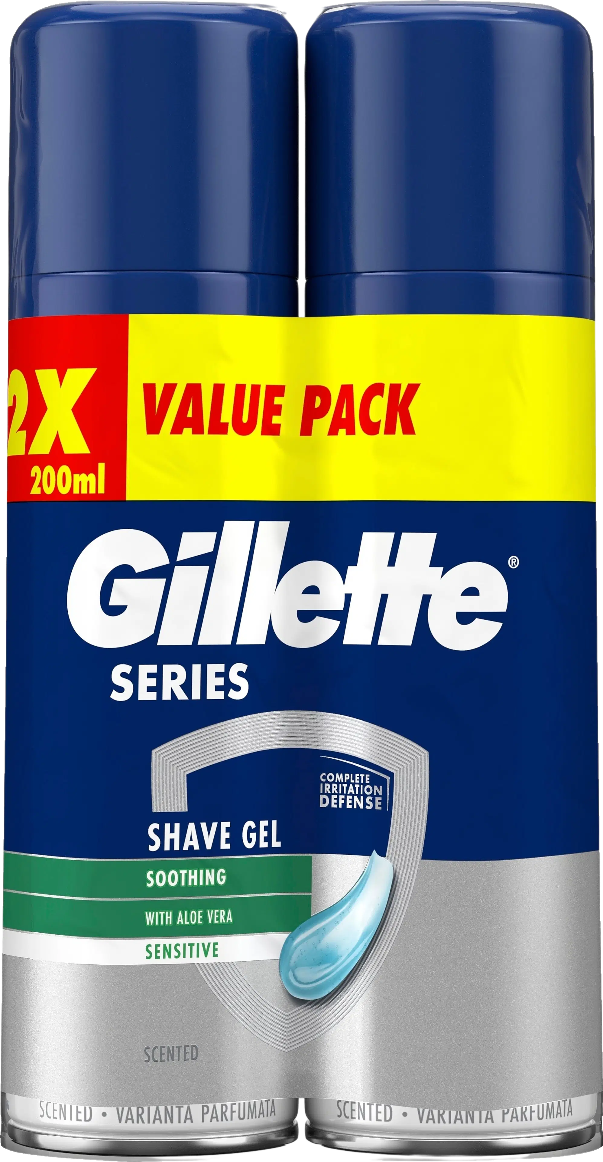Gillette Soothing Sensitive Gel 2x200ml parranajogeeli