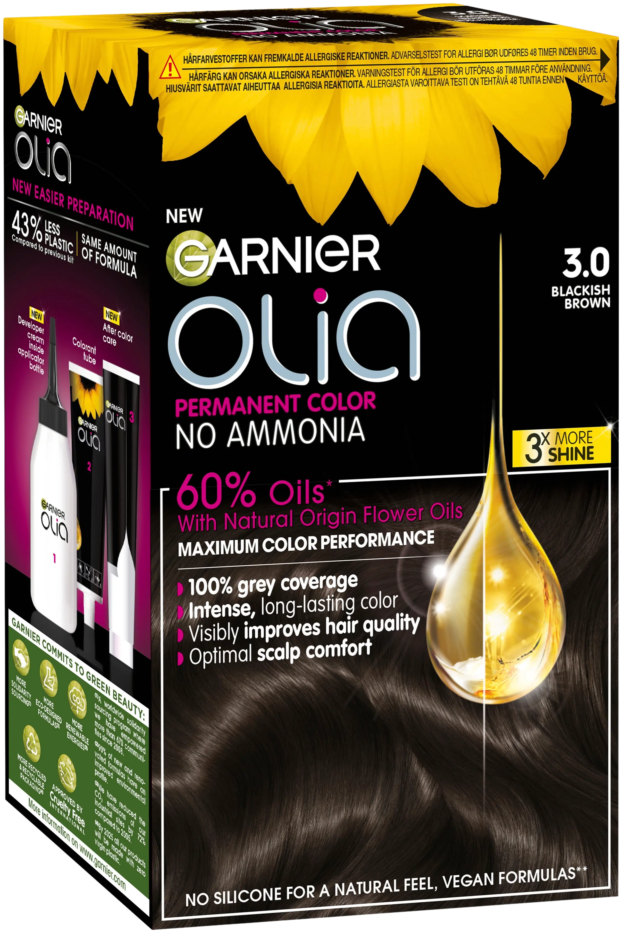 Garnier Olia 3.0 Soft Black kestoväri 174ml