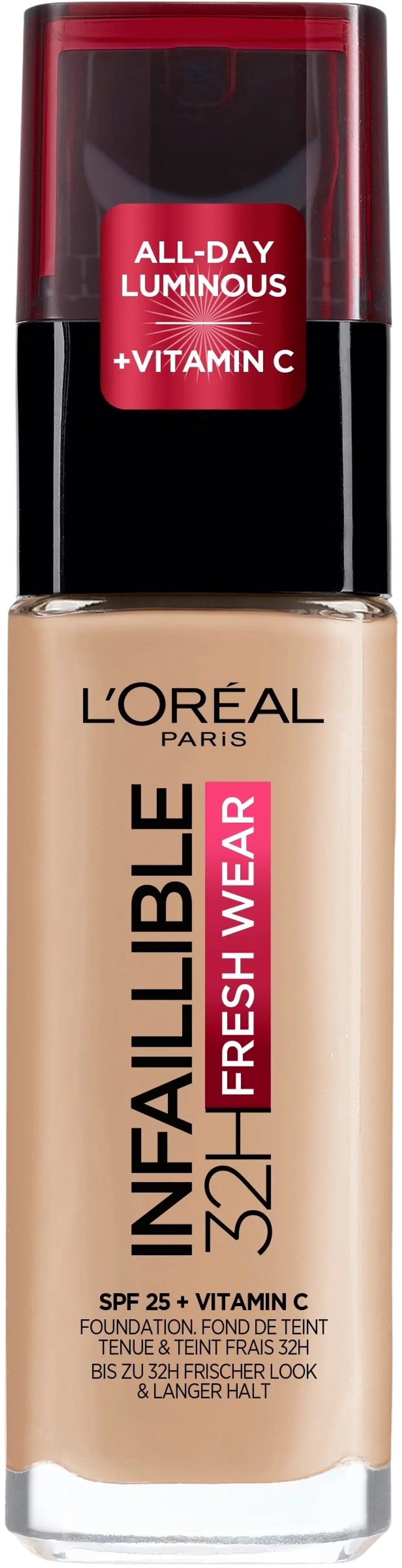 L'Oréal Paris Infaillible Fresh Wear 125 Natural Beige meikkivoide 30ml