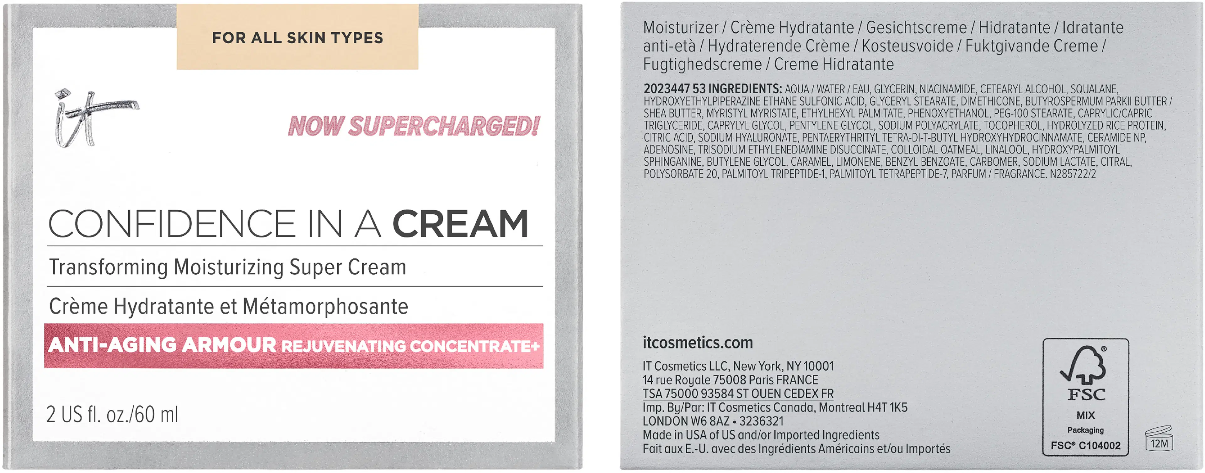 IT Cosmetics Confidence in a Cream Supercharged päivävoide 60 ml