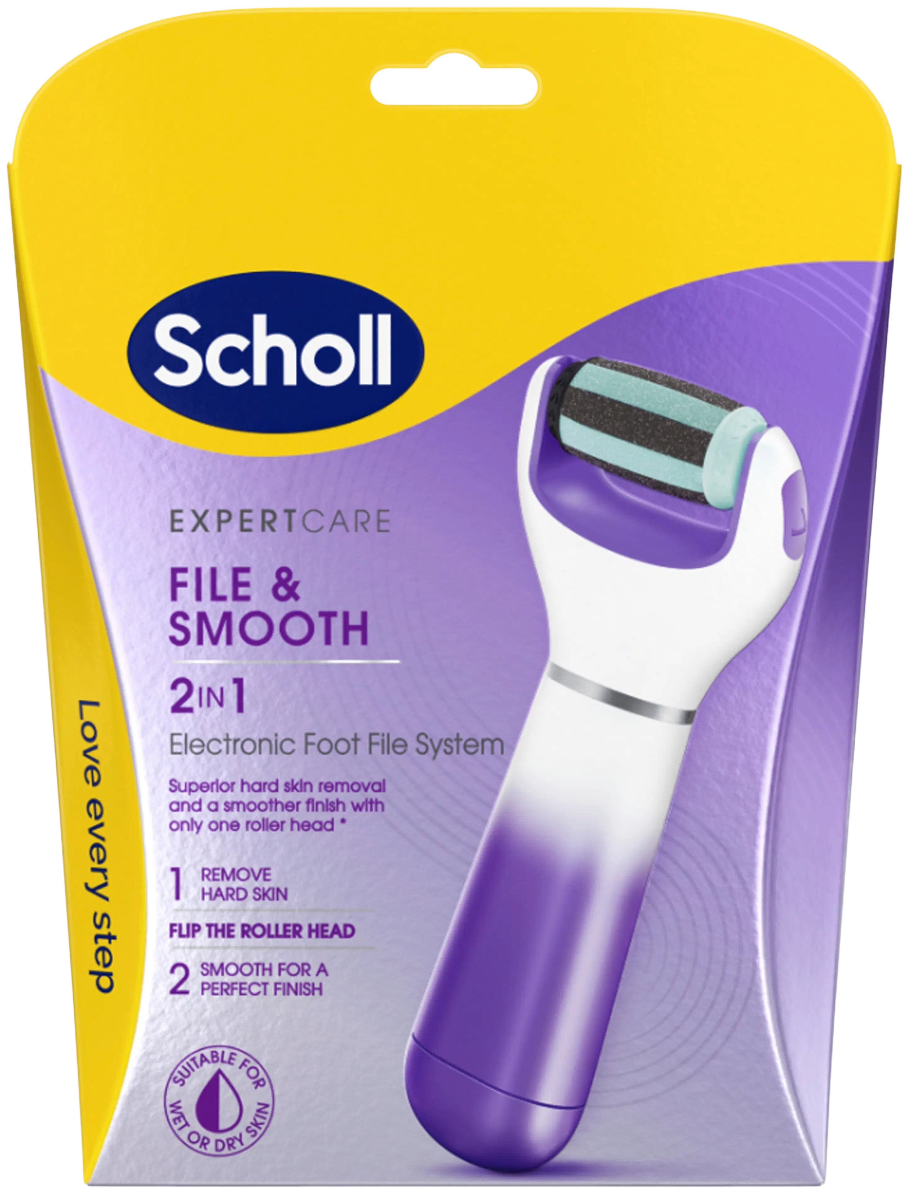 Scholl Electronic Footfile Device Purple 2 in 1