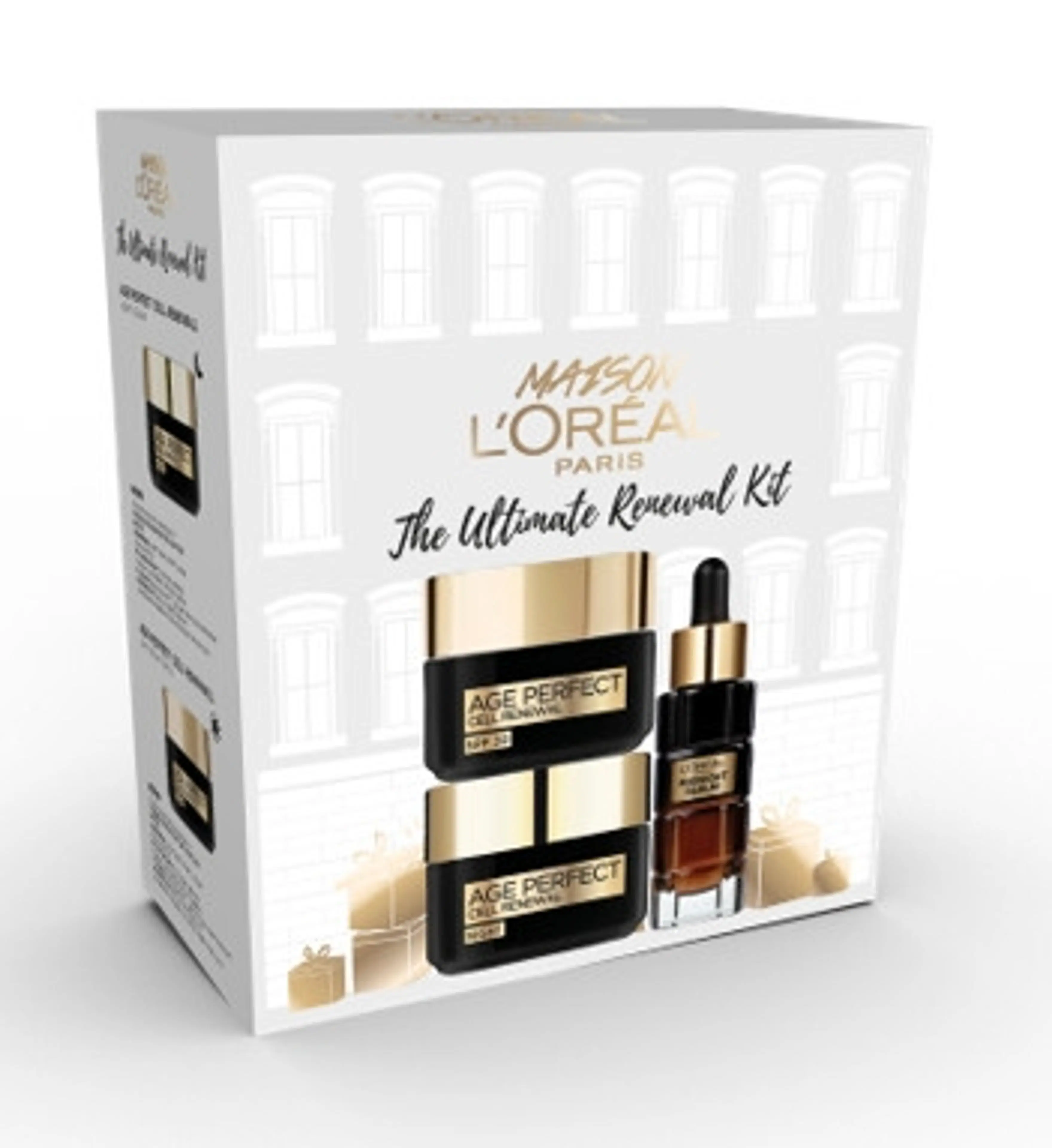 L'Oréal Paris Ultimate Renewal Kit lahjapakkaus - päivävoide 50 ml, yövoide 50 ml ja yöseerumi 30 ml