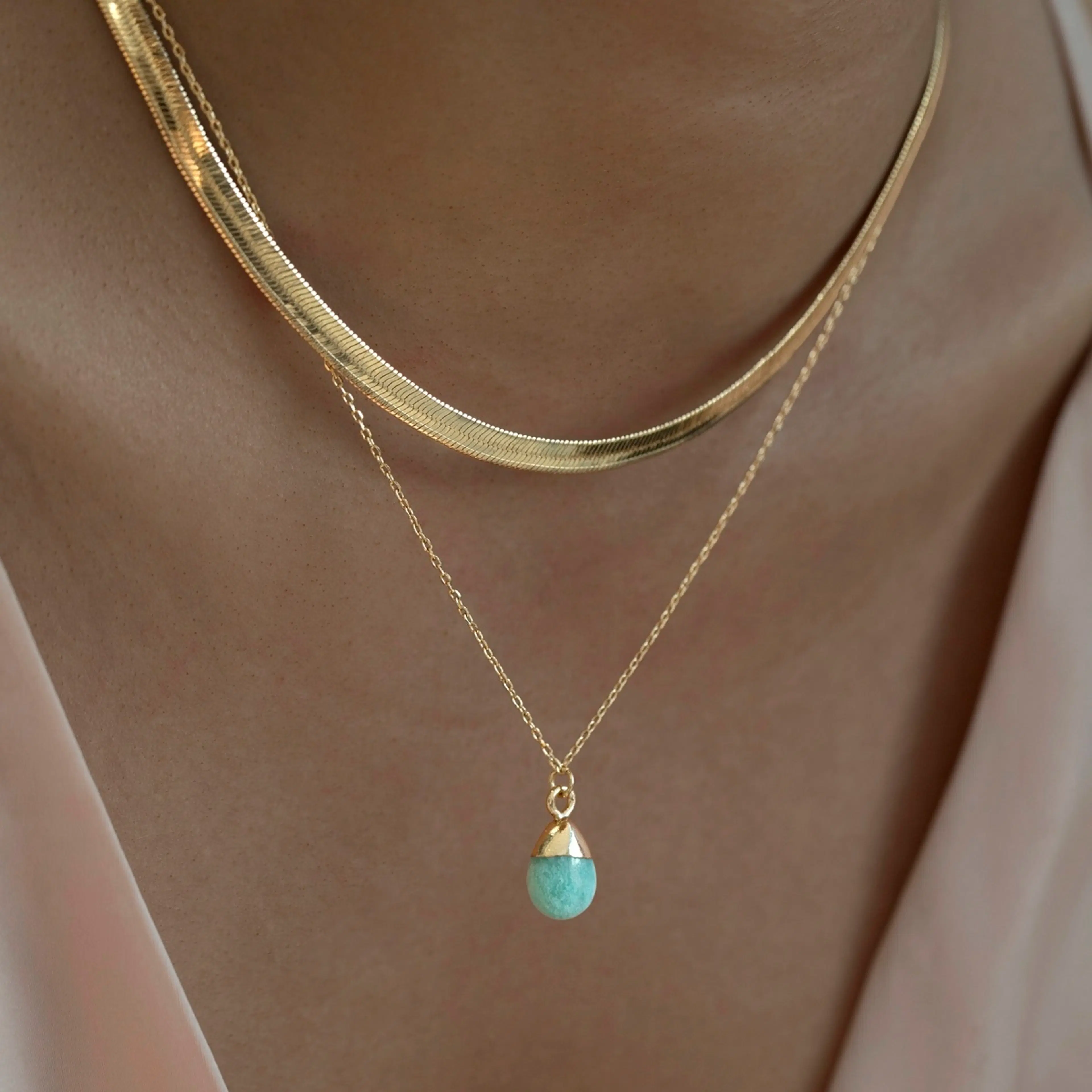 Timi of Sweden Gold Dipped Amazonite riipus