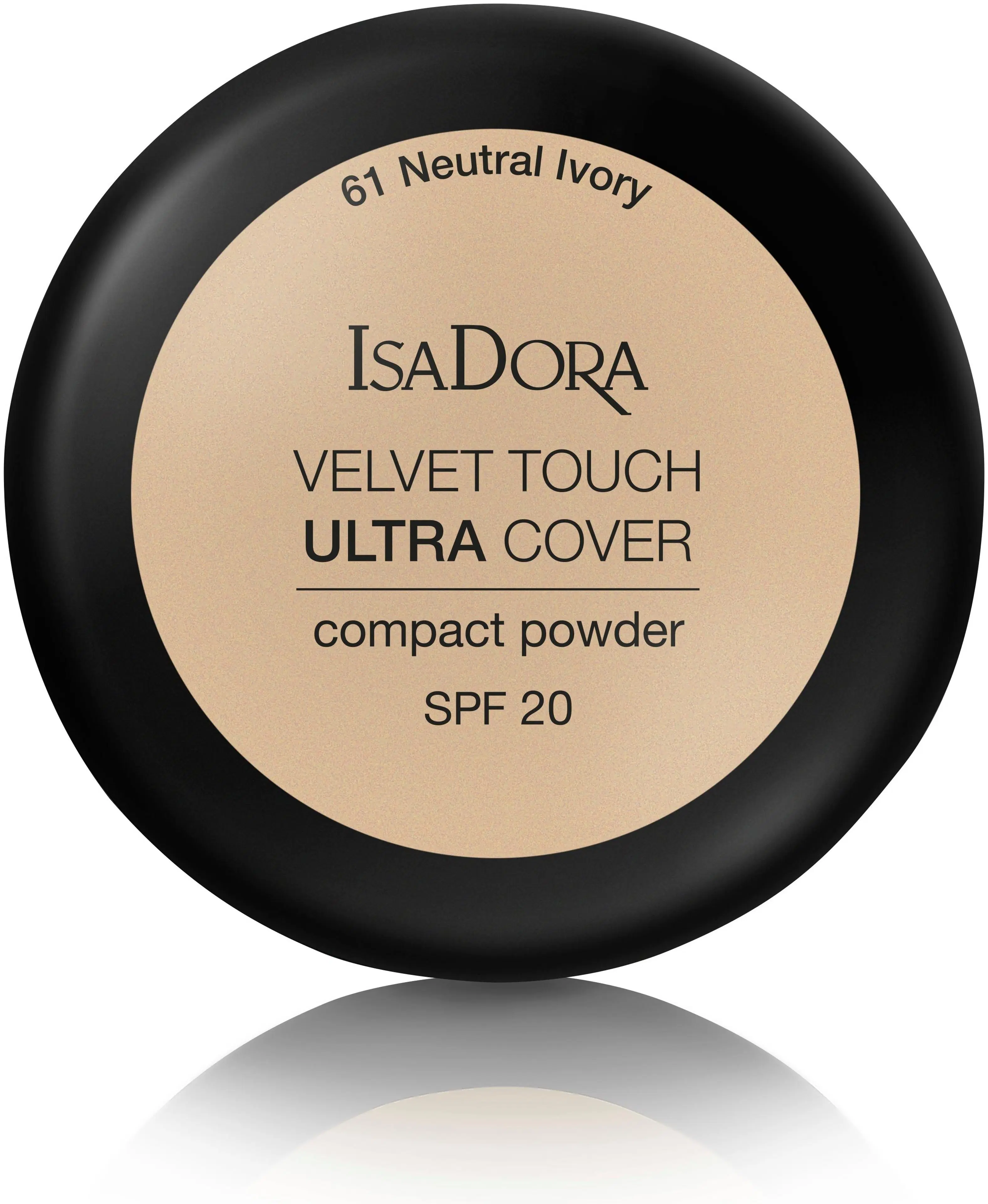 IsaDora Velvet Touch Ultra Cover Compact Powder 7,5g 61 Neutral Ivory kivipuuteri