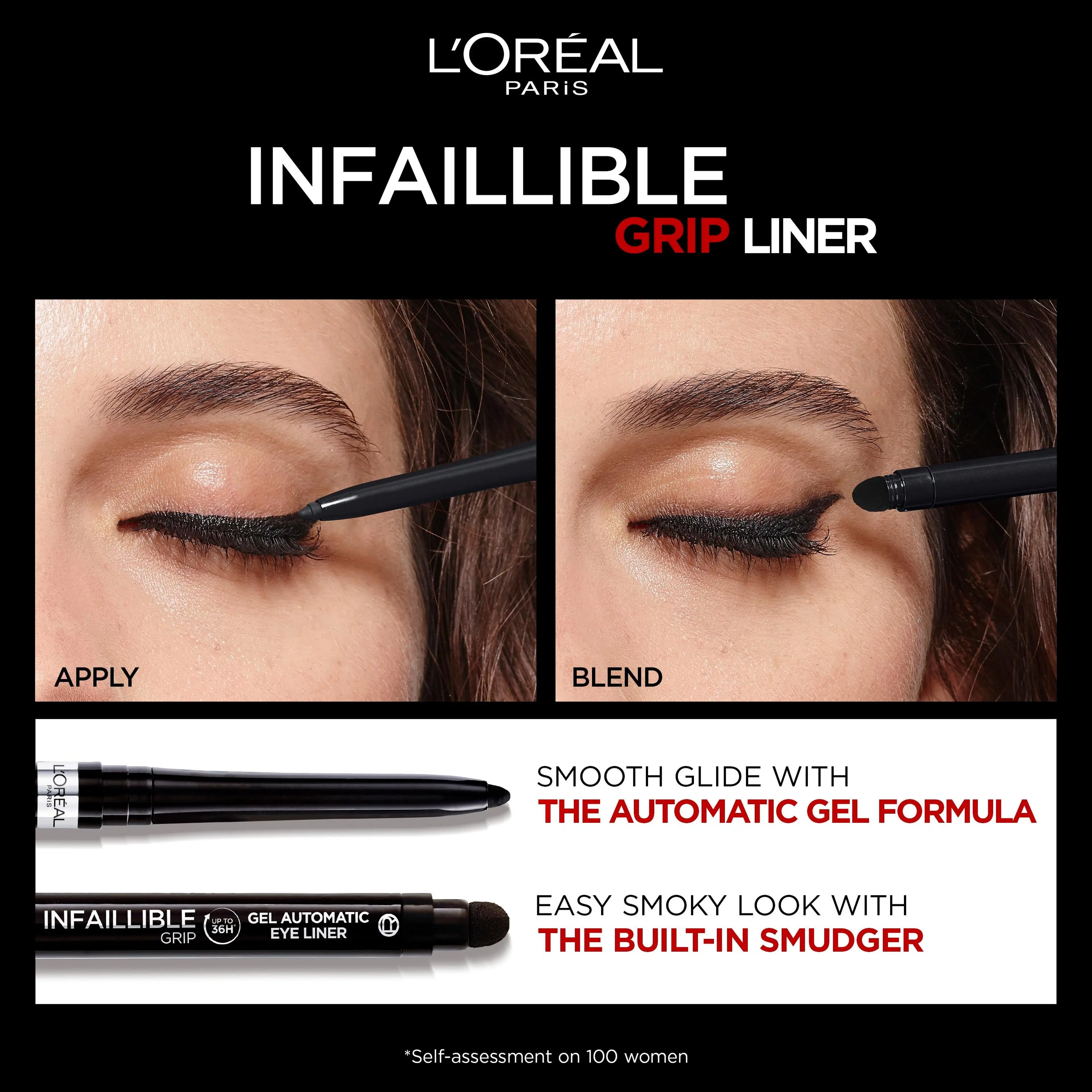 L'Oréal Paris Infaillible Grip 36H Gel Automatic Eyeliner silmänrajausväri 0,3 g