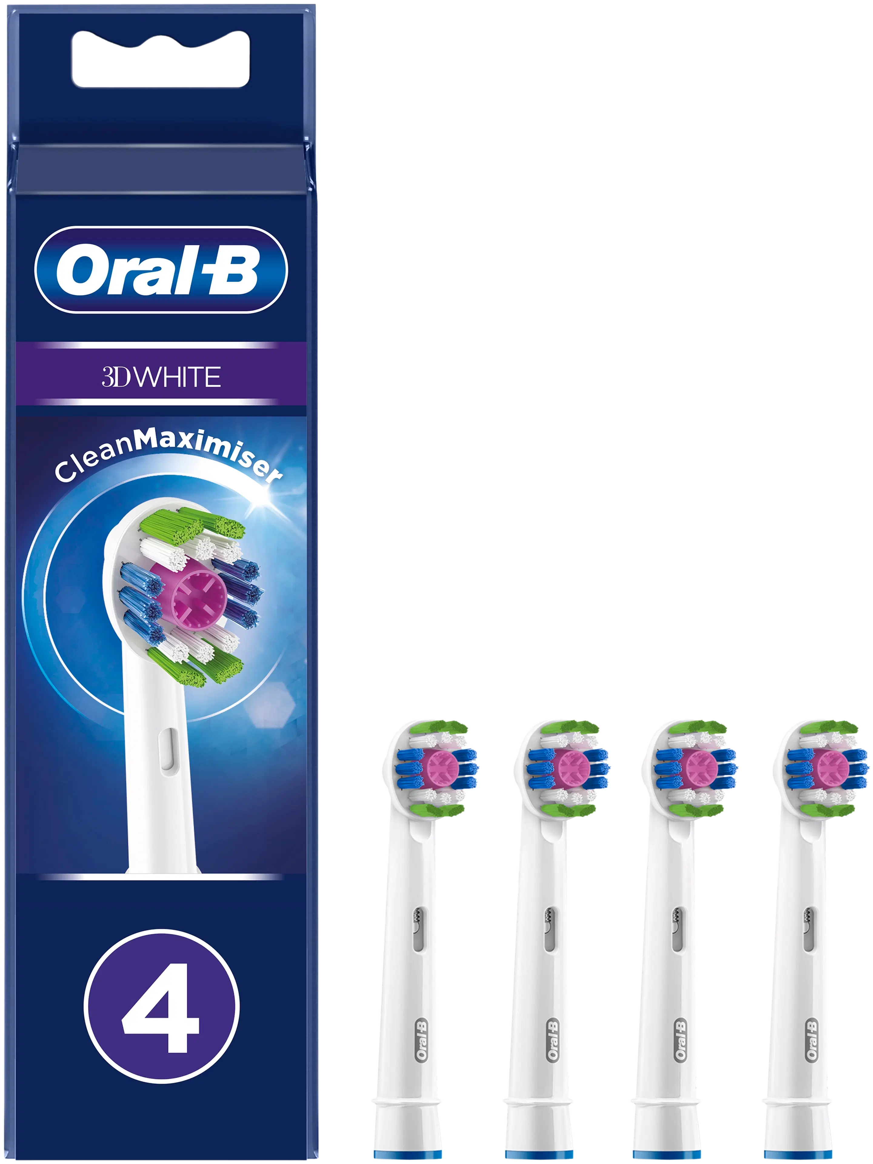 Oral-B 3D White vaihtoharja CleanMaximiser -tekniikalla 4kpl