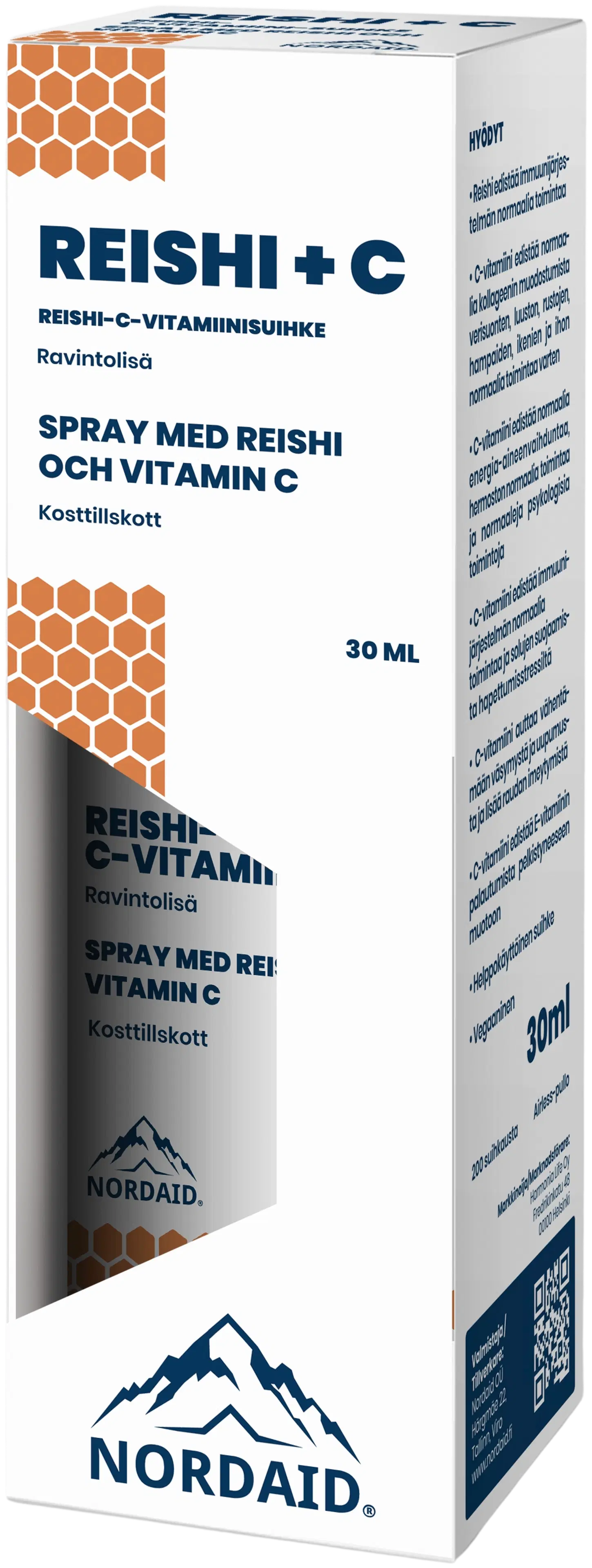 Nordaid Reishi+C-vitamiinisuihke 30 ml