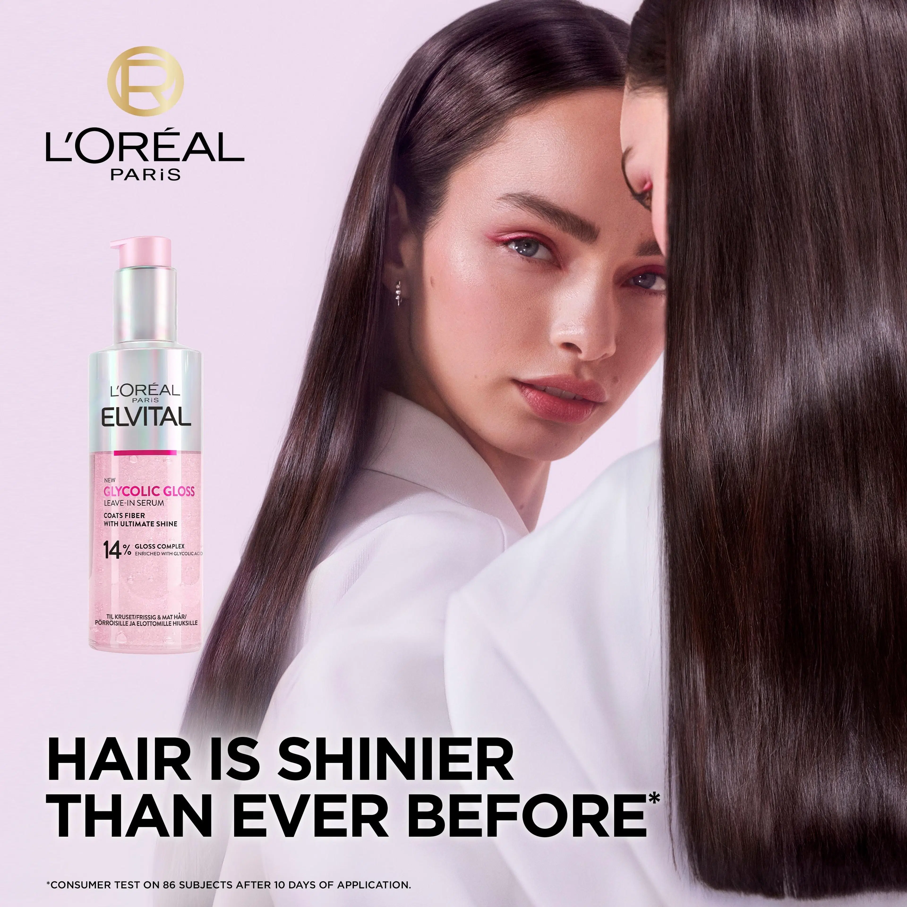 L'Oréal Paris Elvital Glycolic Gloss hiuksiin jätettävä seerumi kiillottomille hiuksille 150ml