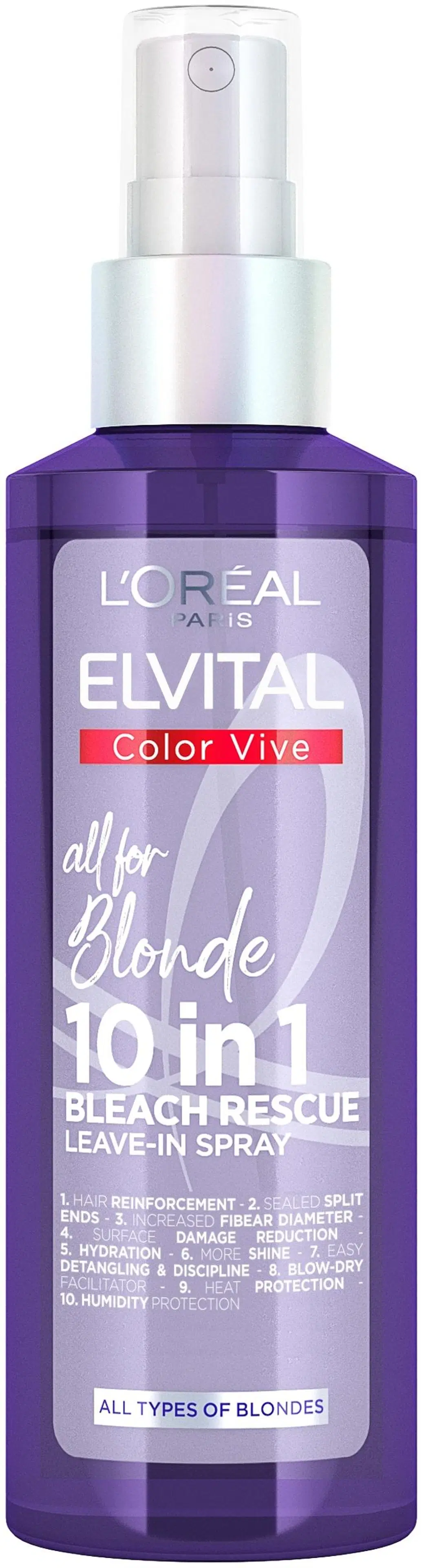 L'Oréal Paris Elvital Color Vive 10 in 1 hoitoainesuihke vaalennetuille hiuksille 150ml