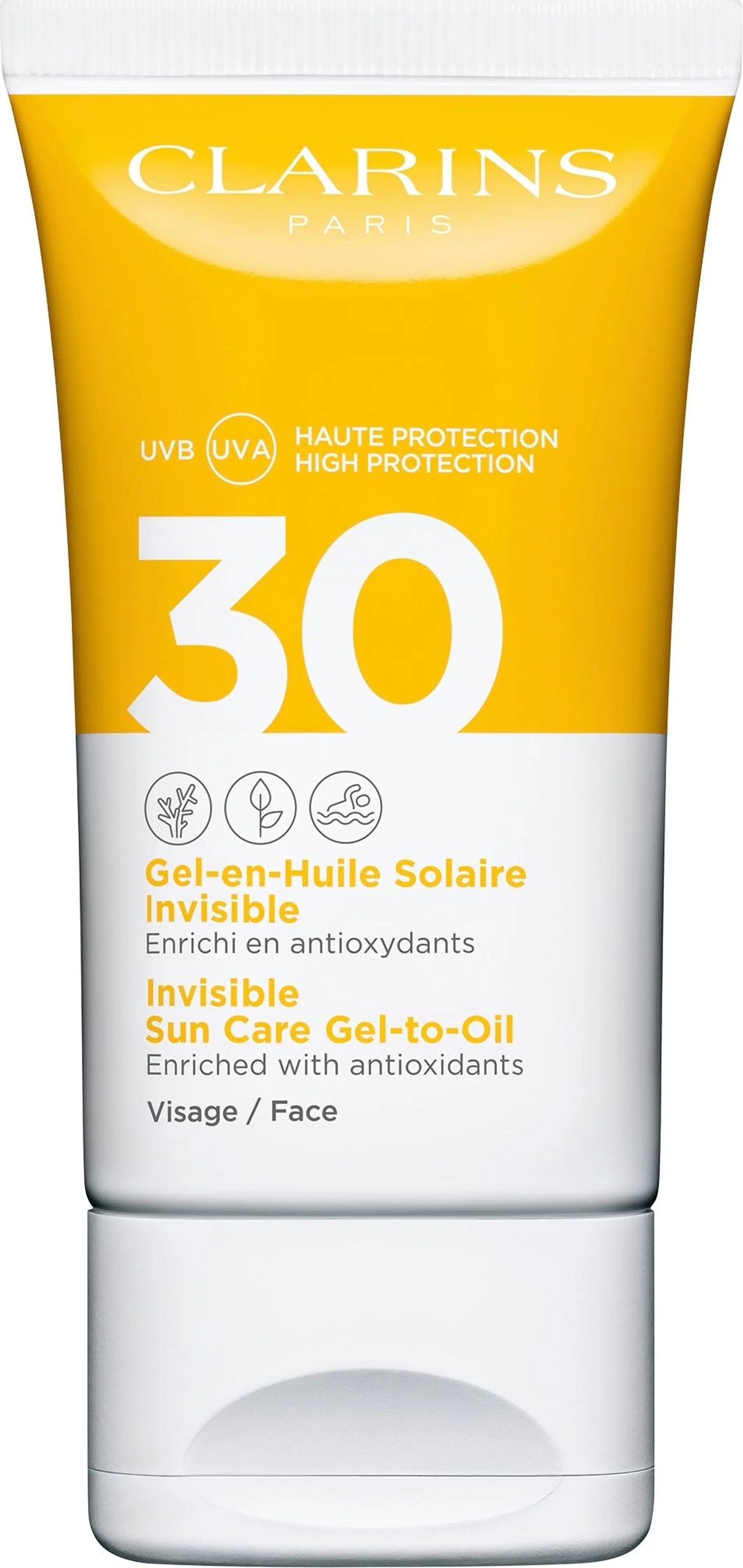 Clarins Sun Care Gel-to-Oil for Face SPF 30 aurinkosuojageeli kasvoille 50 ml