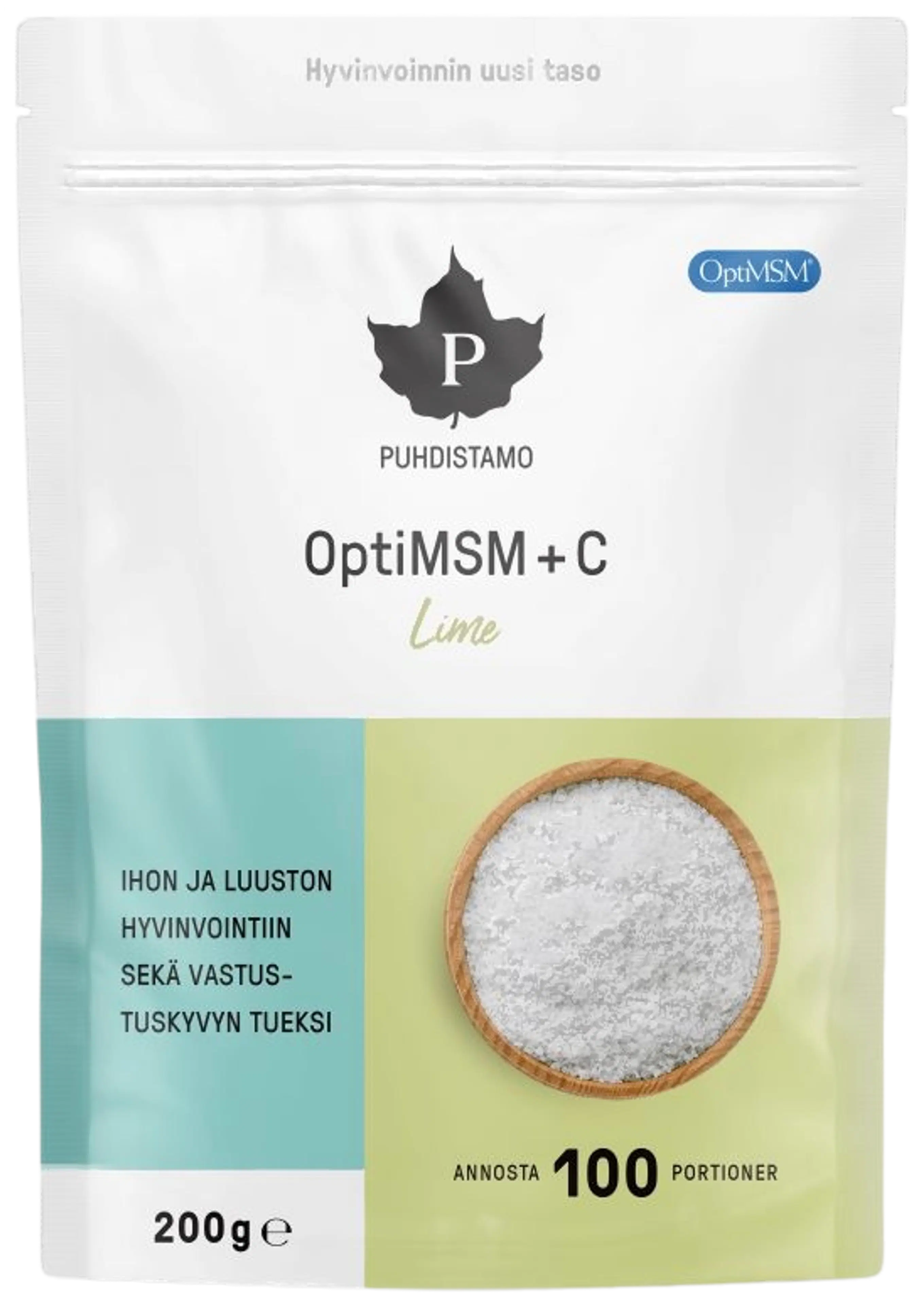 Puhdistamo OptiMSM+C -jauhe Lime 200 g