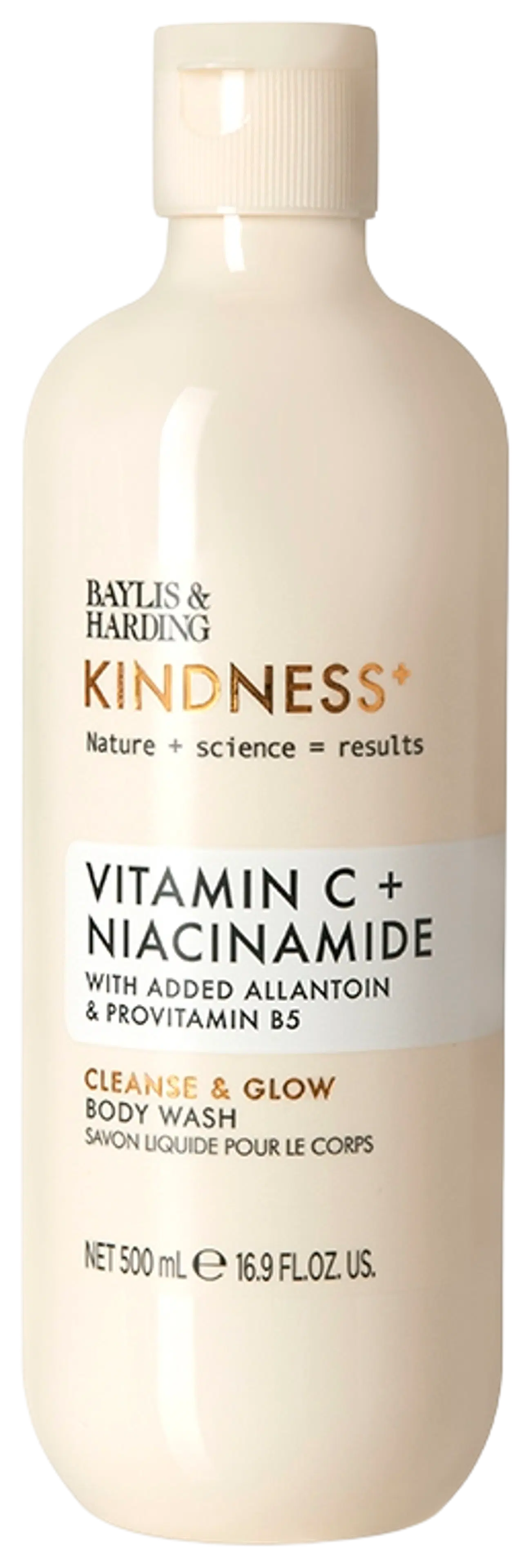 Baylis & Harding Kindness+ Vitamin C Brighten/Glow -suihkusaippua 500ml