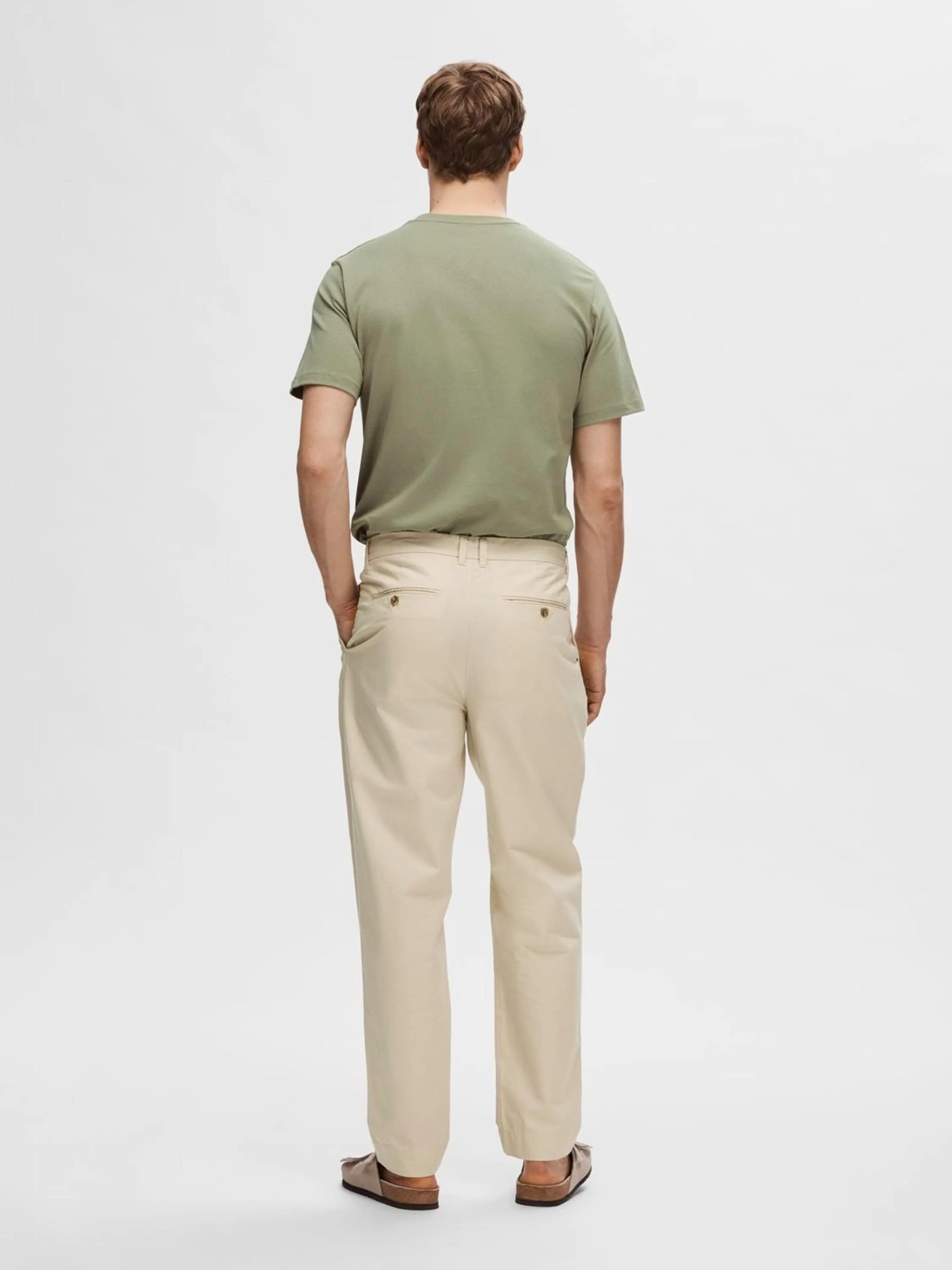 Selected Homme slh180-relaxed crop adam pleat housut