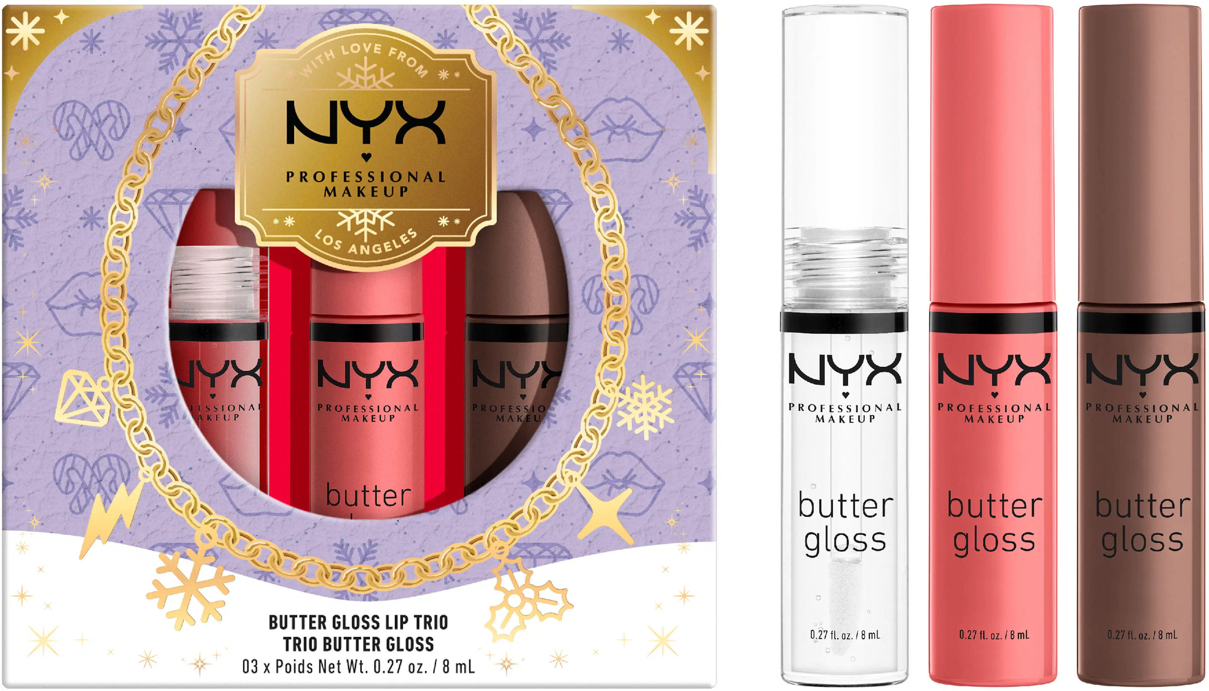 NYX Professional Makeup Butter Gloss Lip Trio lahjapakkaus
