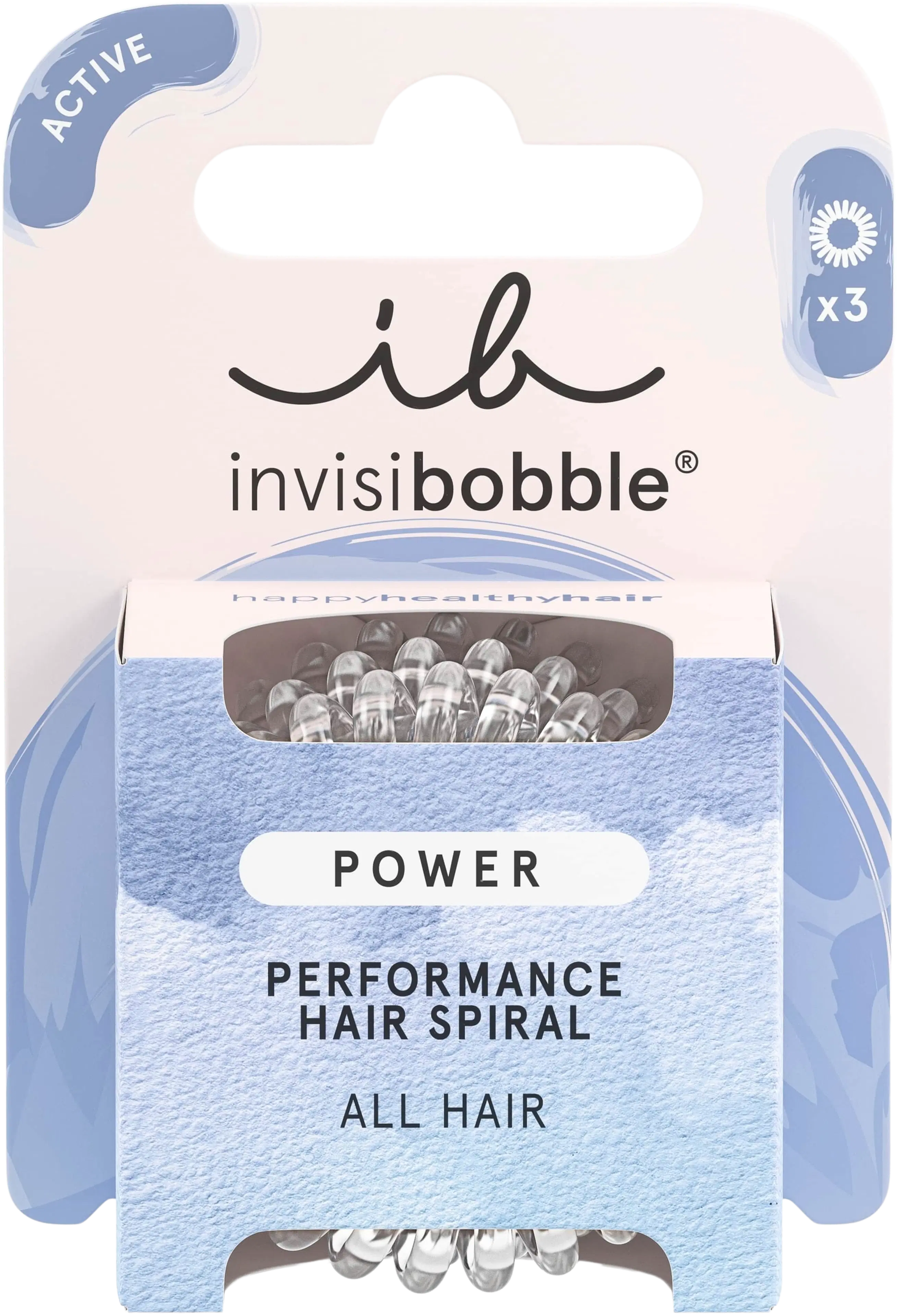 invisibobble POWER Crystal Clear hiuslenkki 3kpl