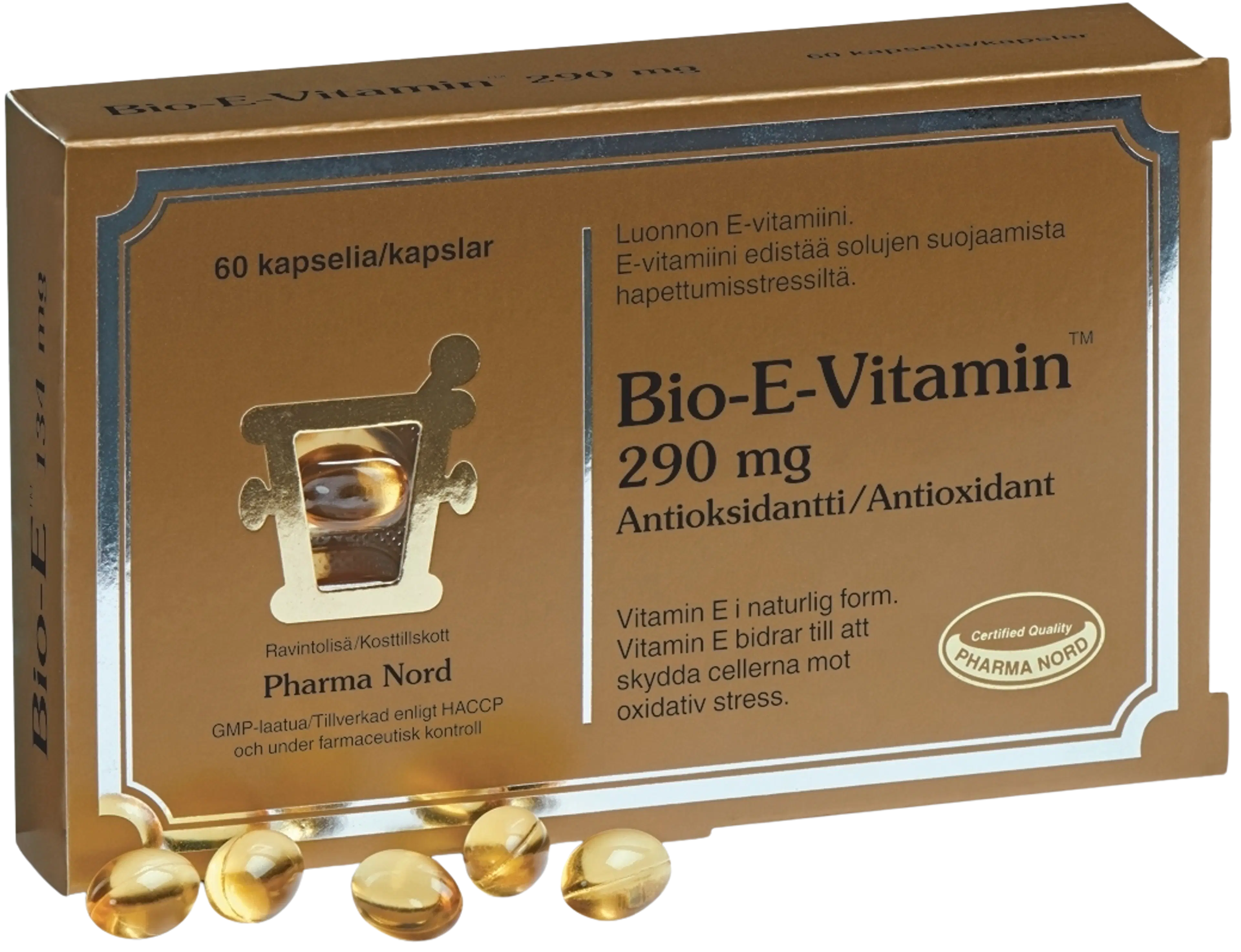 Bio-E-Vitamin 290 mg ravintolisä 60 kaps.