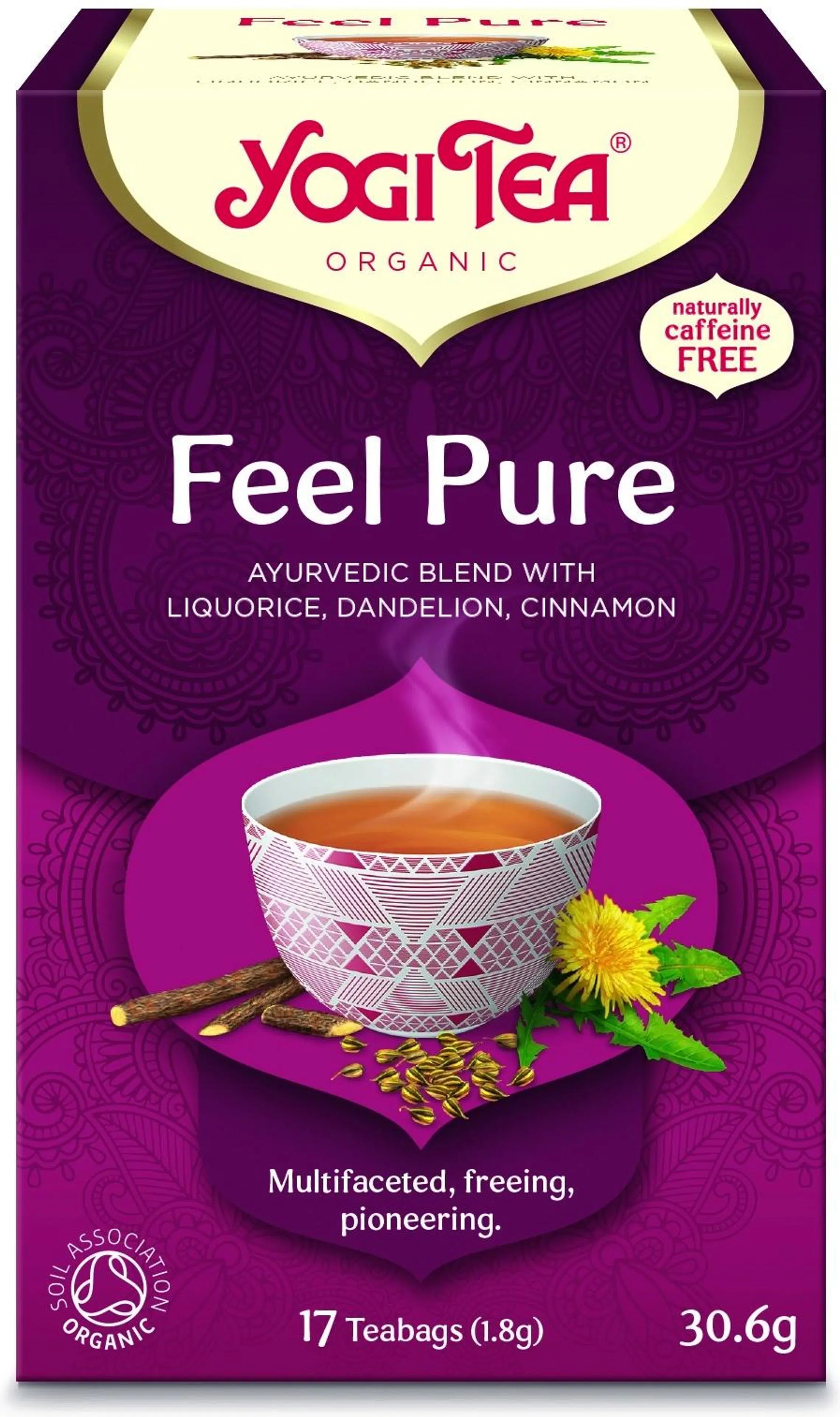 Yogi Tea Feel Pure yrtti-maustetee luomu ayurvedinen 17x1,8g