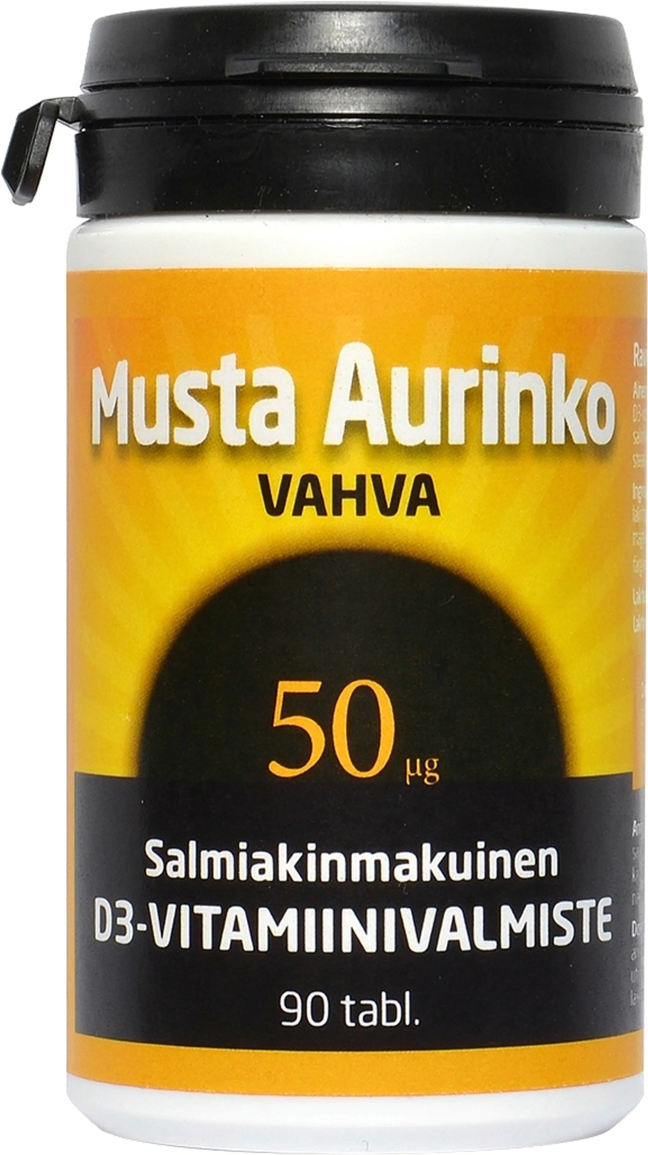 Musta Aurinko Vahva salmiakinmakuinen D-vitamiinivalmiste 90 tabl.