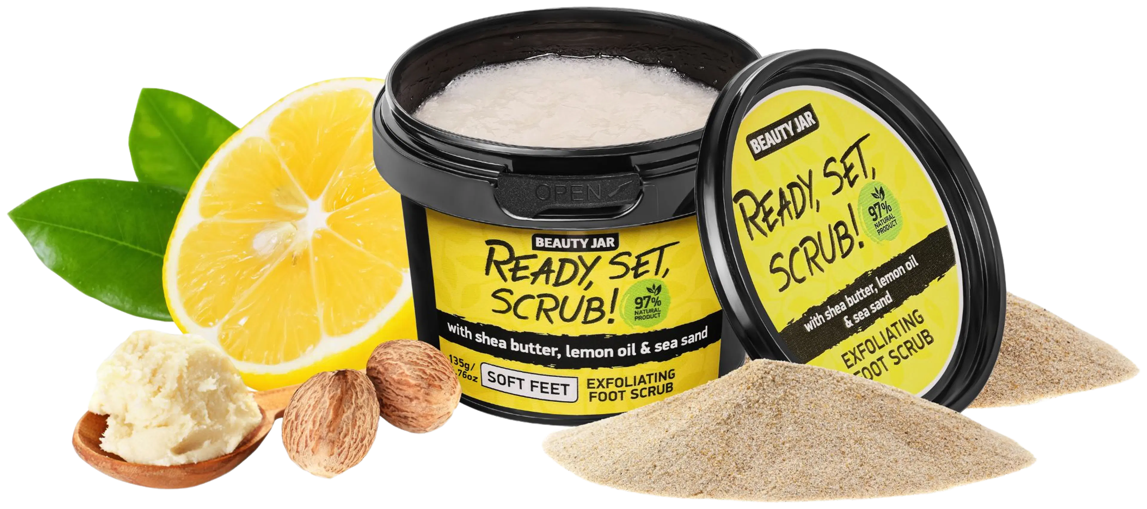 Beauty Jar Ready, Set, Scrub! Foot Scrub jalkakuorinta 135 g