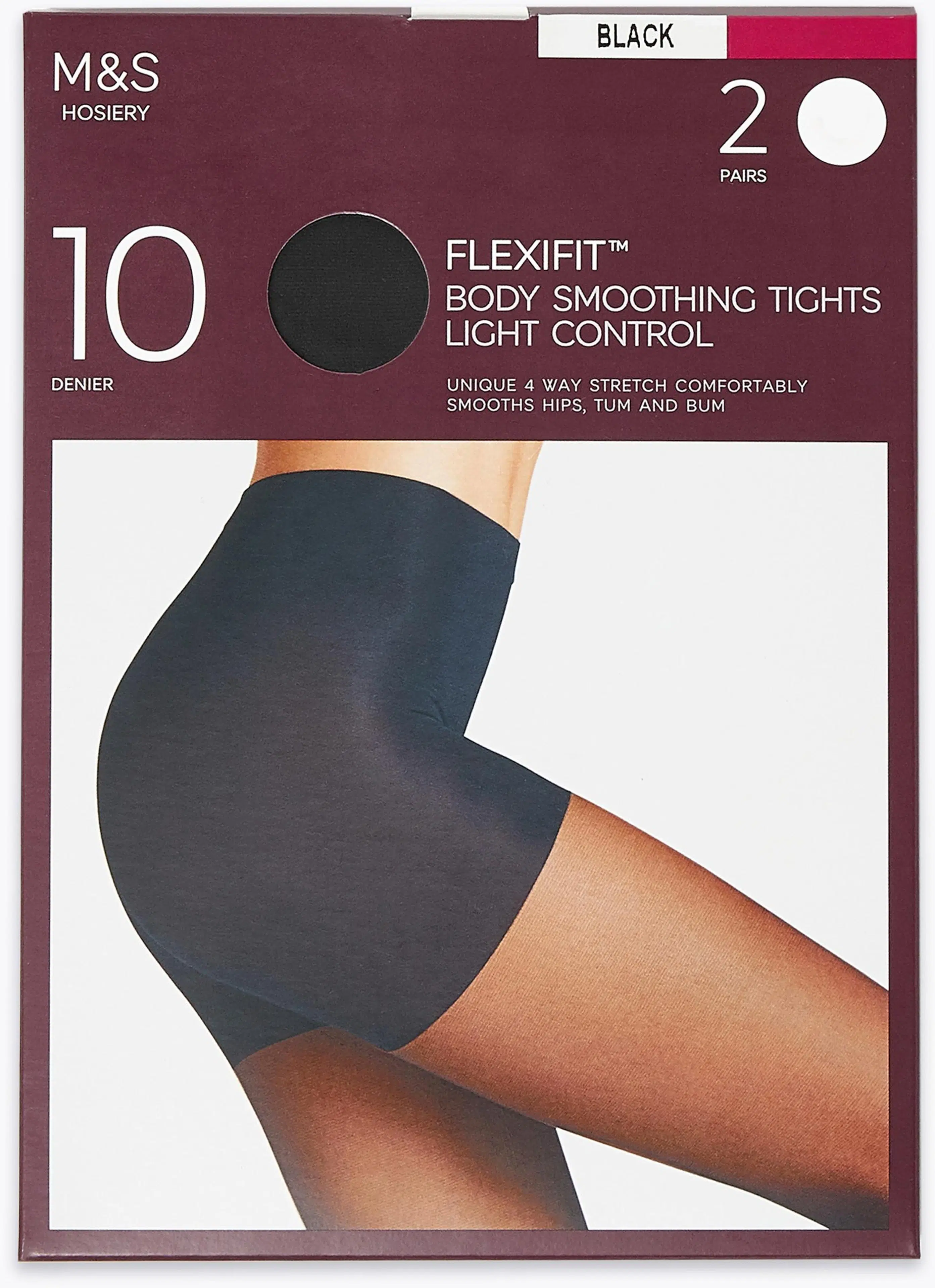 M&S Flexifit 10 DEN sukkahousut 2-pack