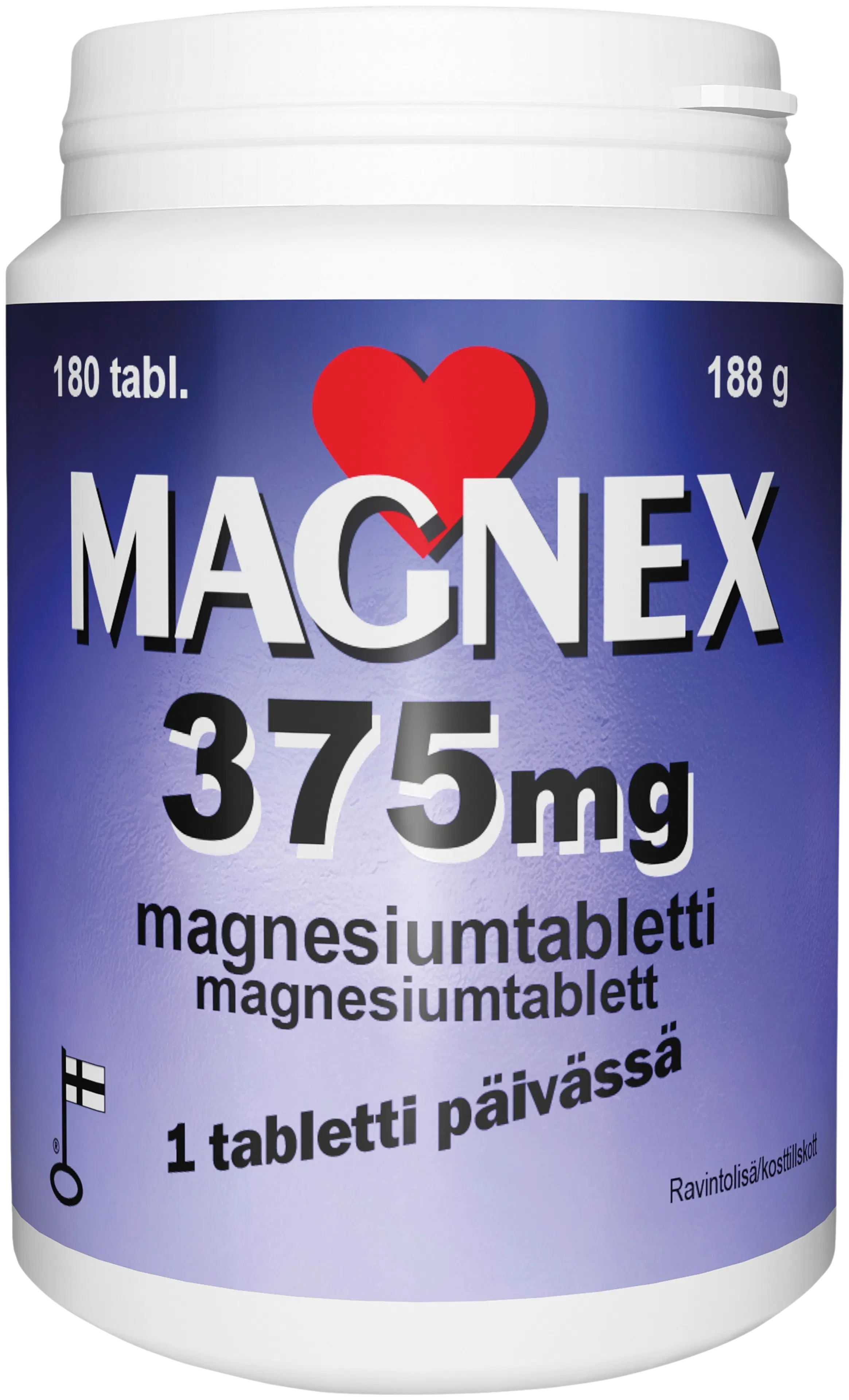Magnex 375 mg 180 tabl., magnesiumtabletti, Vitabalans