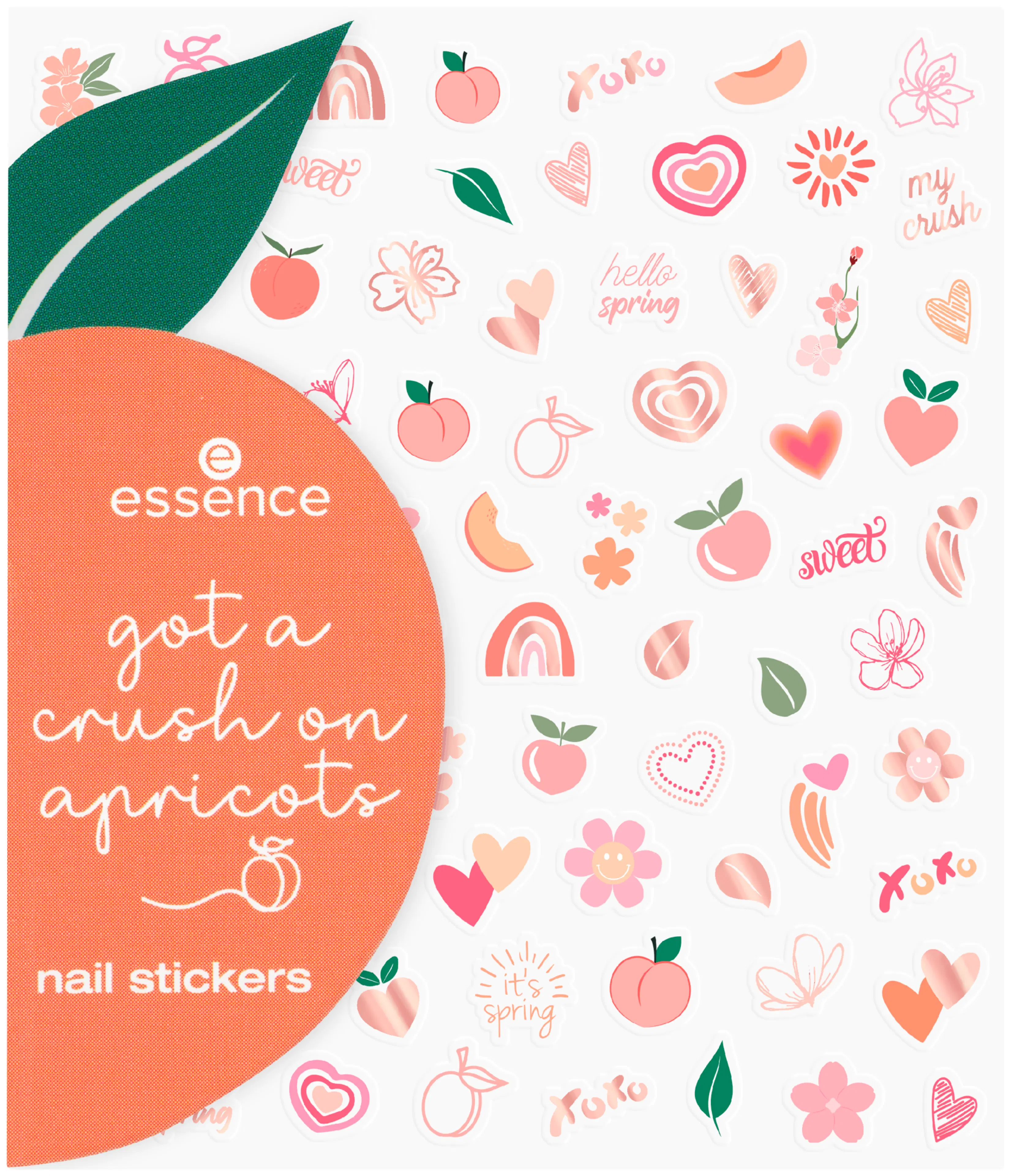 essence got a crush on apricots nail stickers