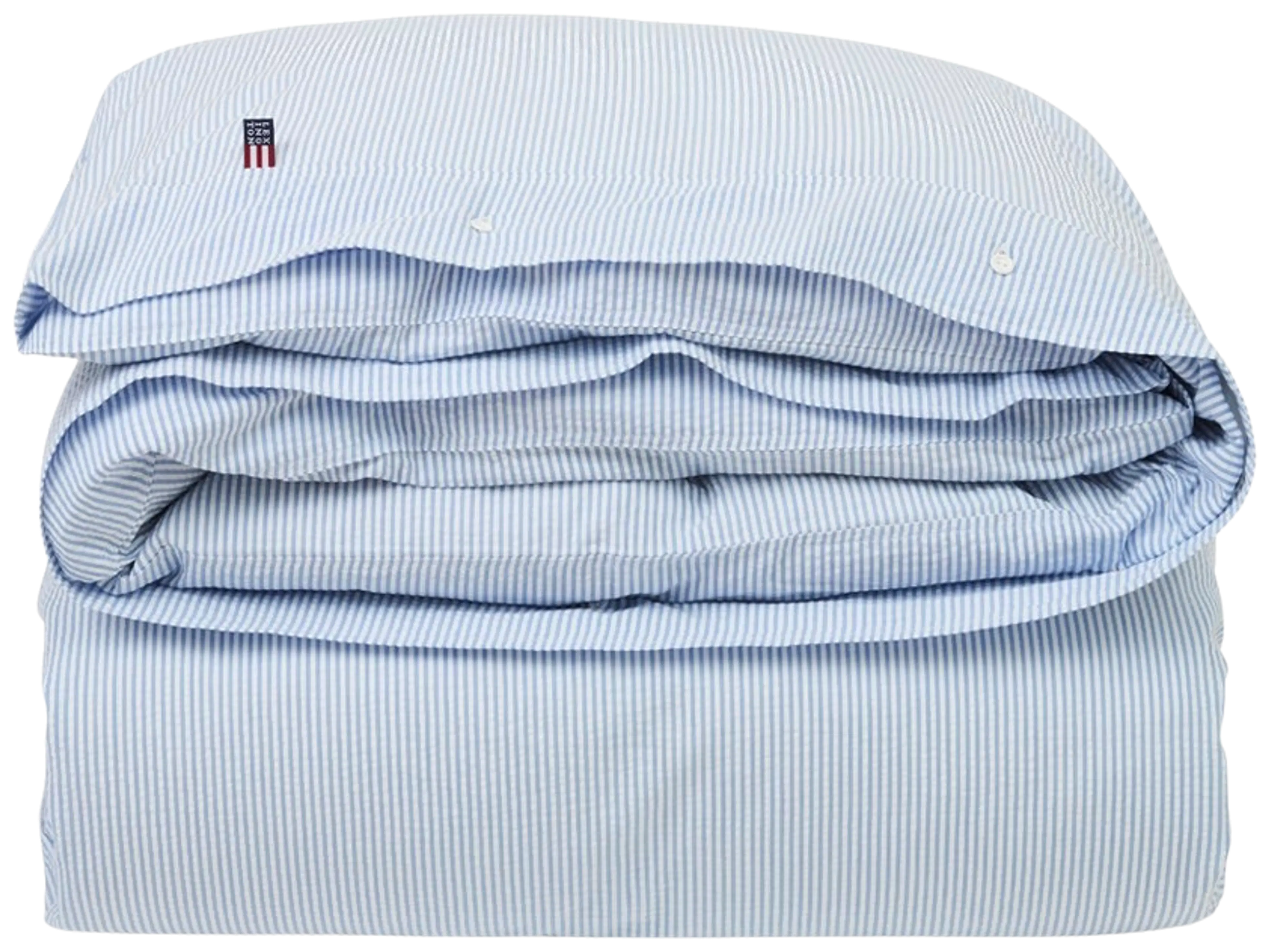Lexington Seersucker pussilakana  150x210cm sininen/valkoinen