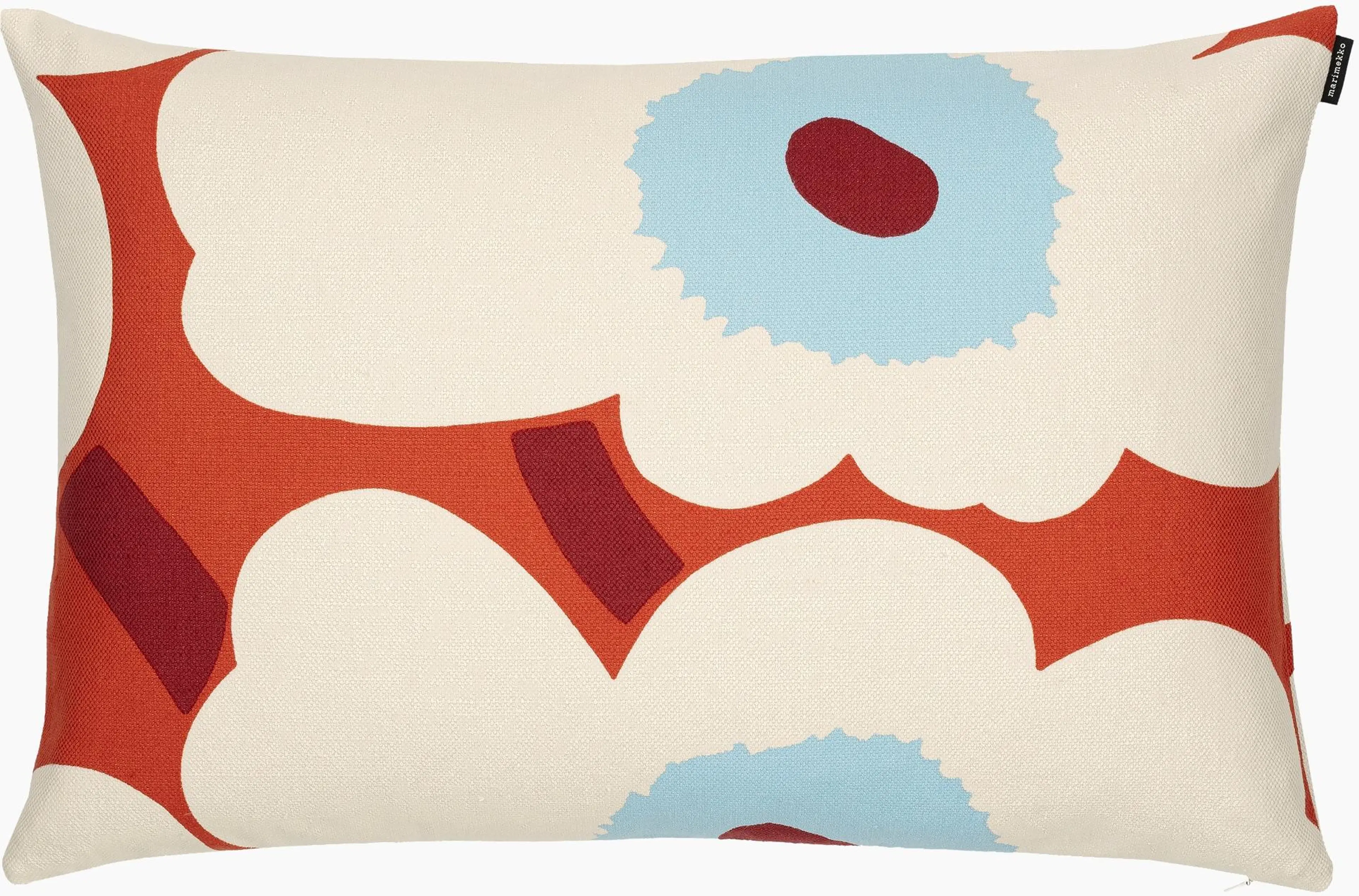 Marimekko Unikko -tyynynpäällinen 40x60cm oranssi, l.valkoinen, v.sininen