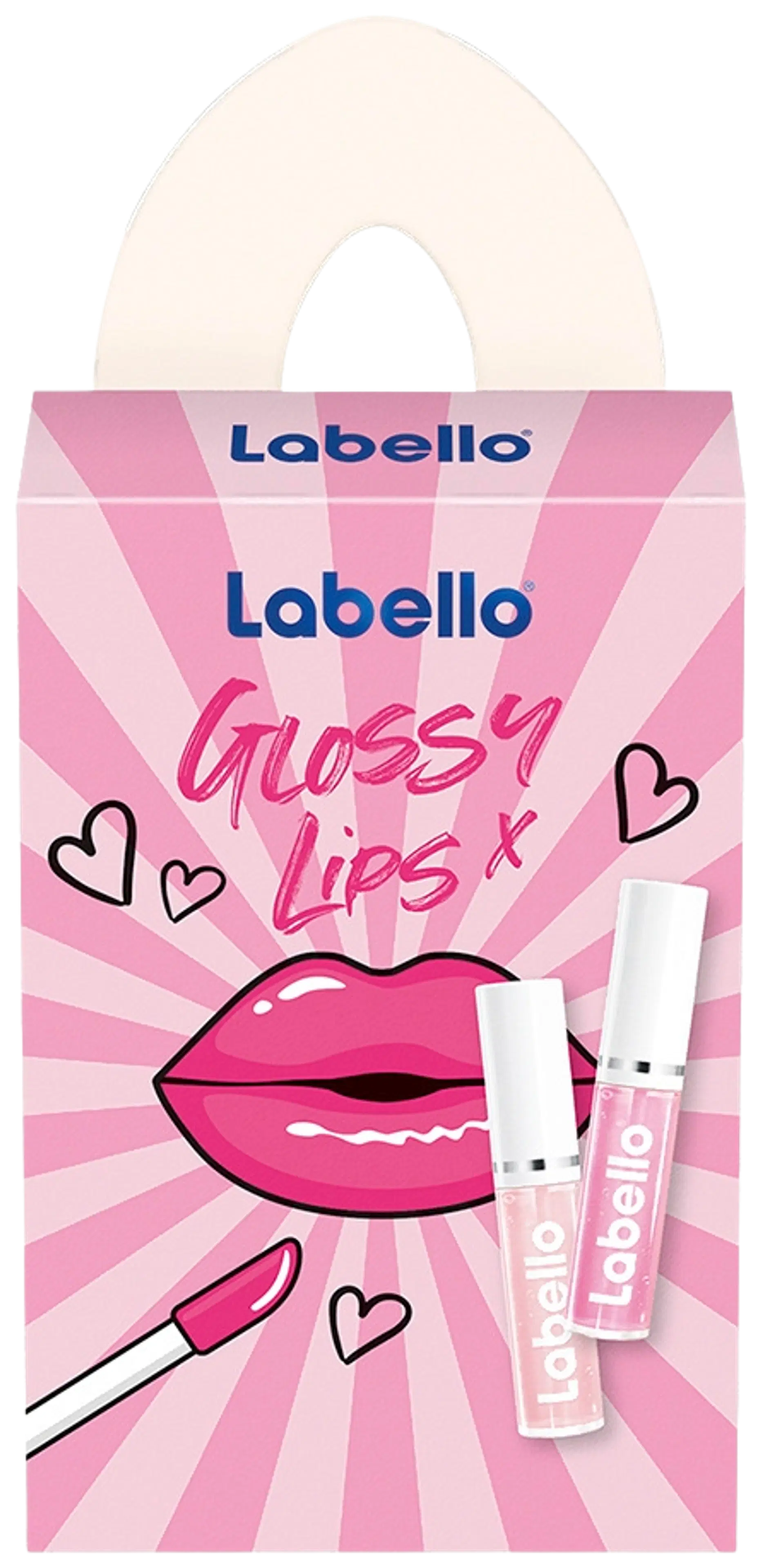 Labello Glossy Lips lahjapakkaus 2023 sis. 2kpl