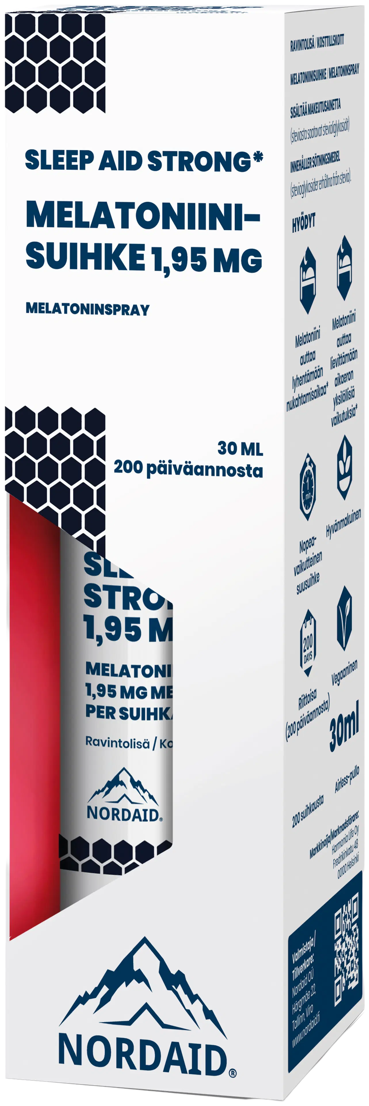 Nordaid Sleep Aid Strong melatoniinisuihke 1,95 mg 30 ml