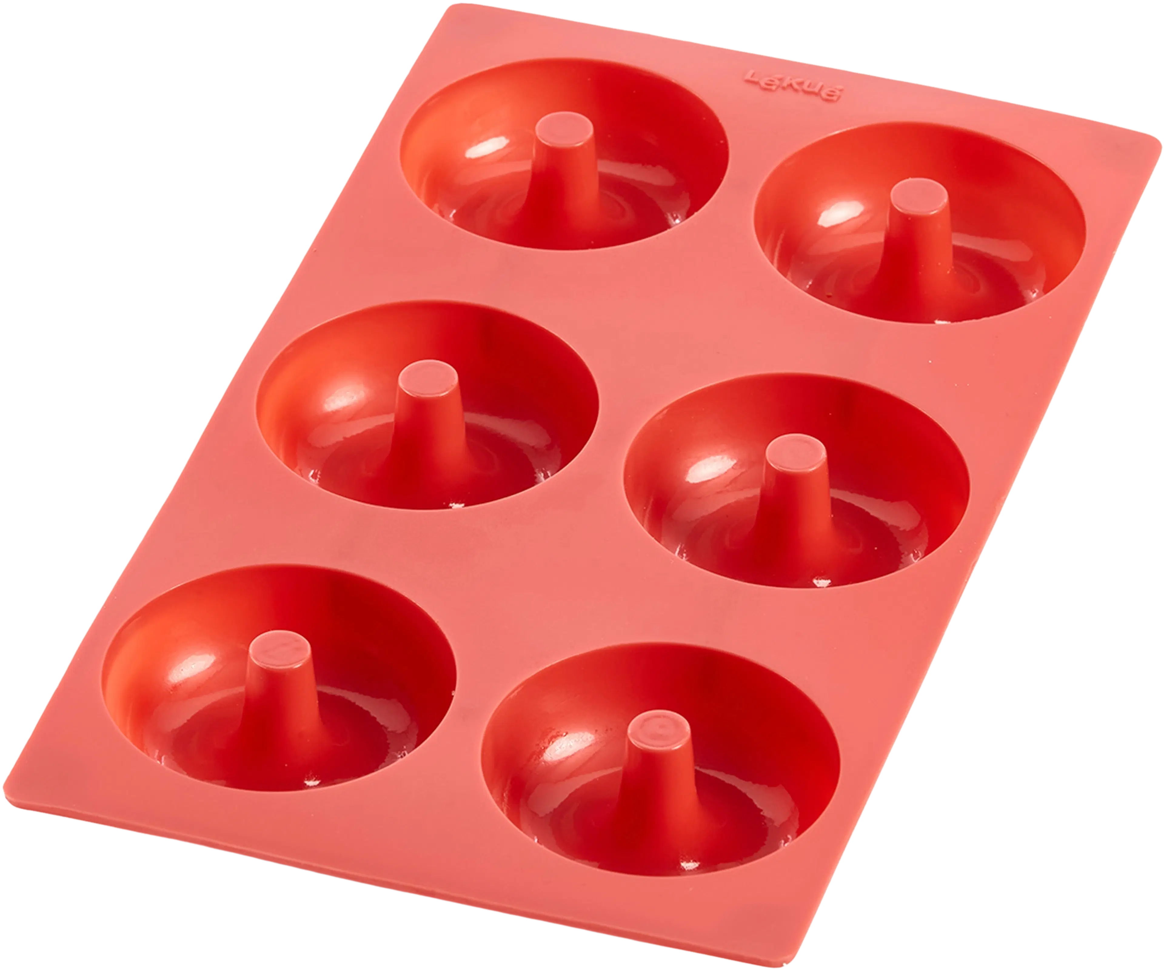 Lékué donitsivuoka 6 kpl silikonia punainen