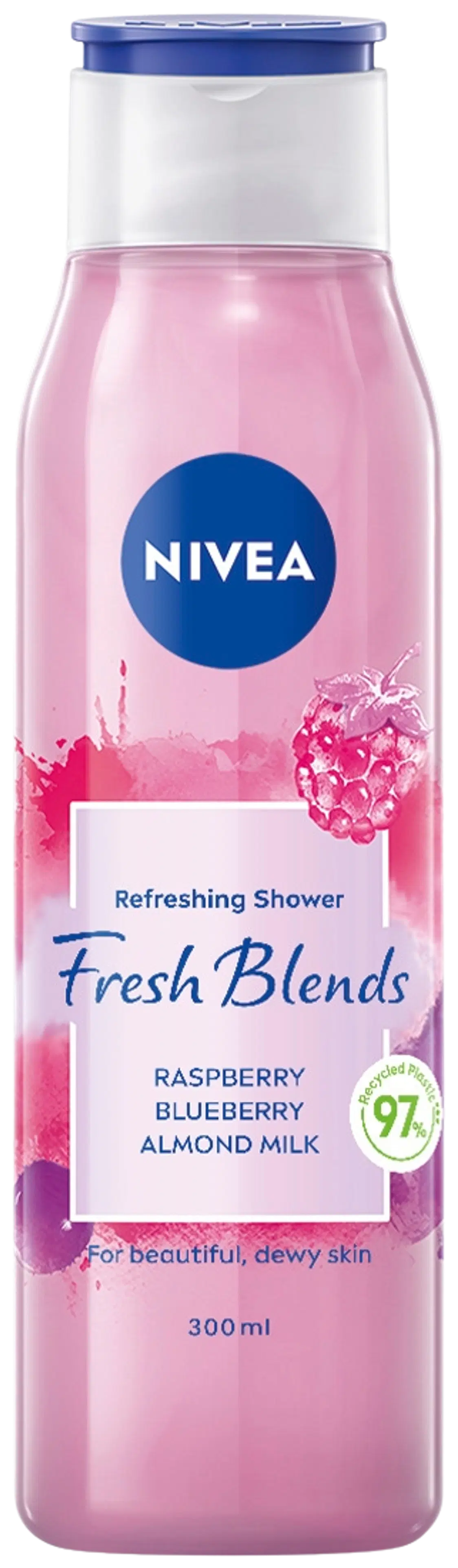 NIVEA 300ml Fresh Blends Refreshing Raspberry Shower Gel -suihkugeeli