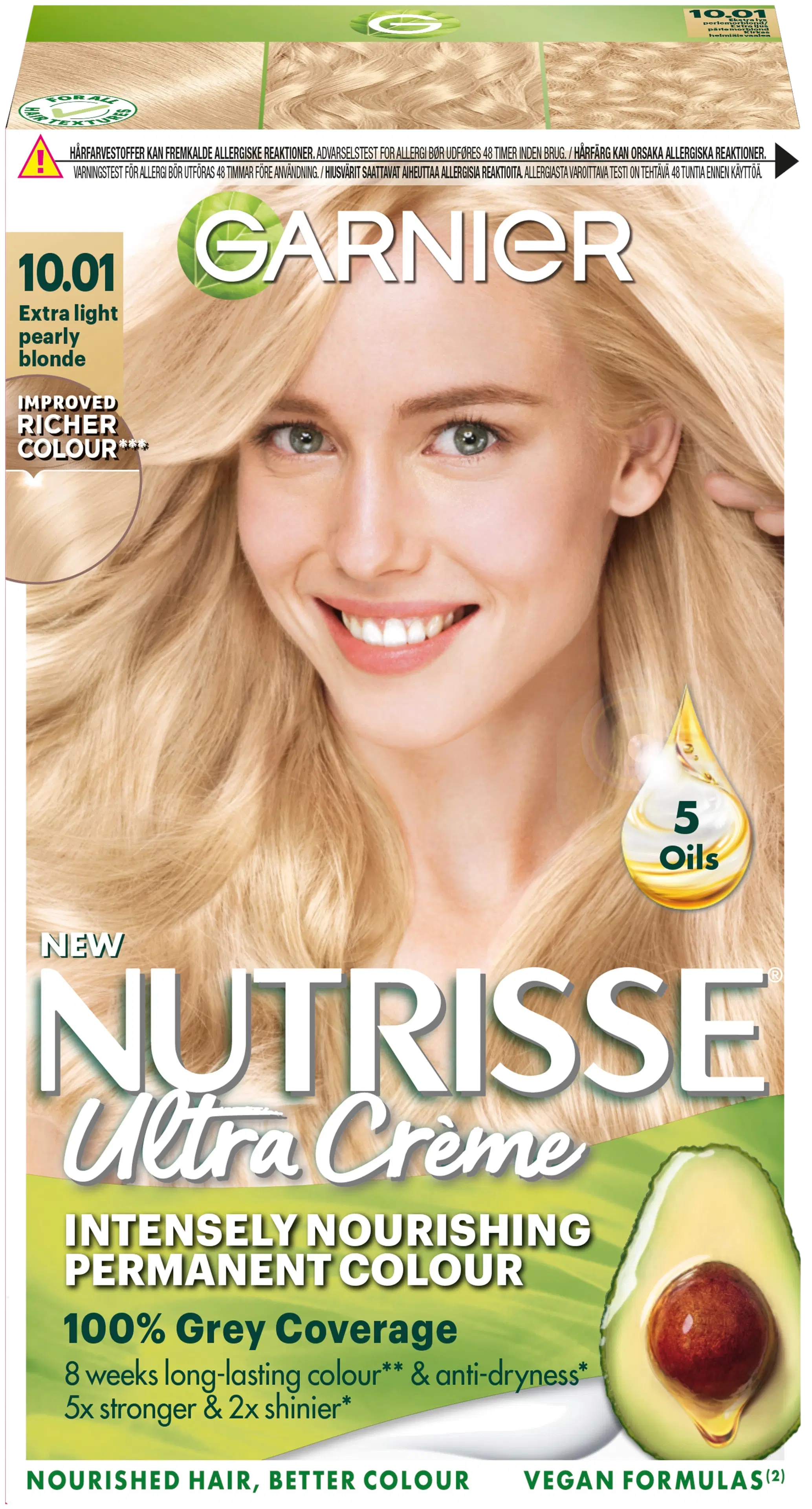 Garnier Nutrisse Ultra Creme 10.01 Extra Light Pearly Blonde Kirkas Helmiäisvaalea kestoväri 1kpl
