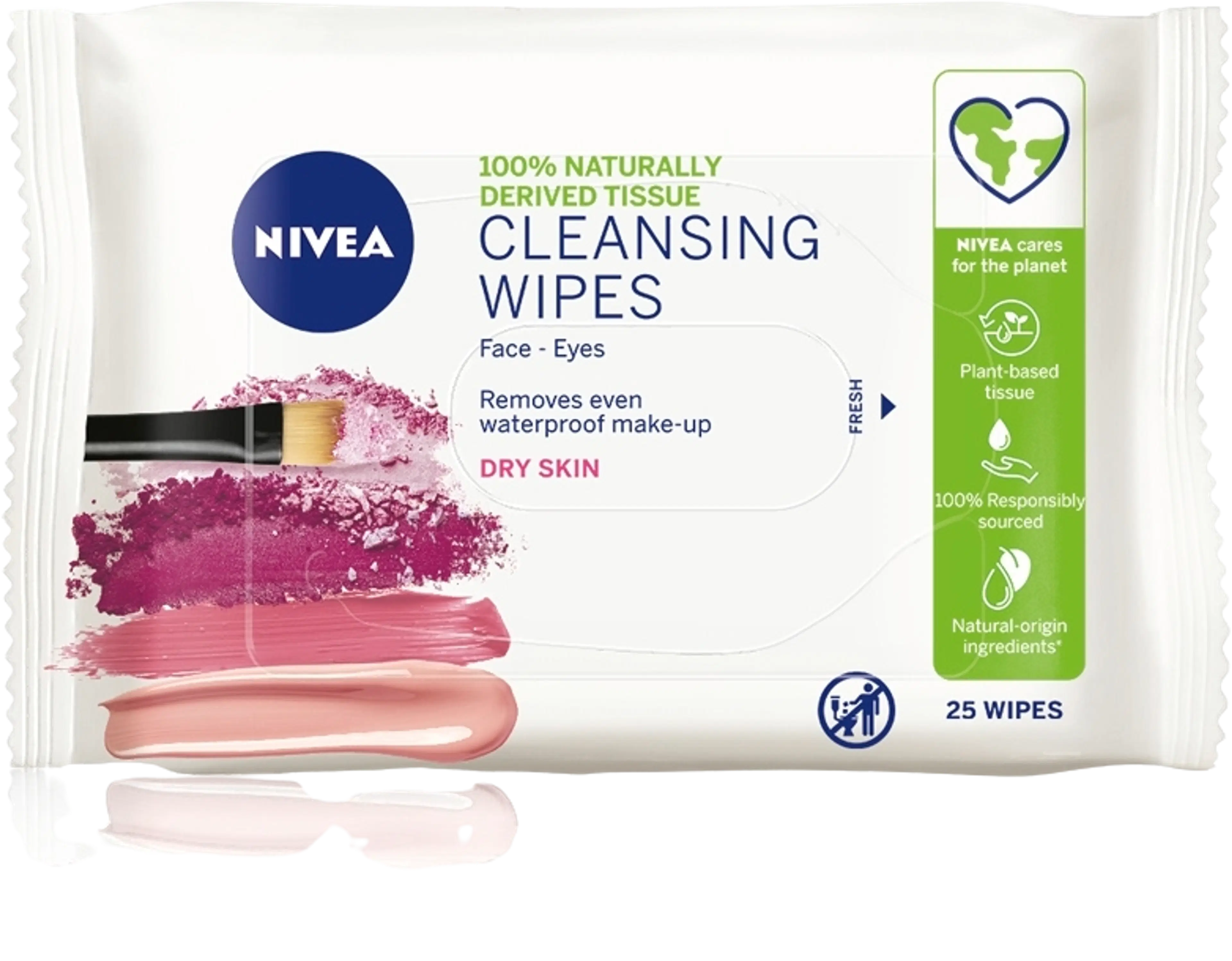 NIVEA 25kpl Daily Essentials Gentle Cleansing Wipes puhdistusliinat kuivalle iholle