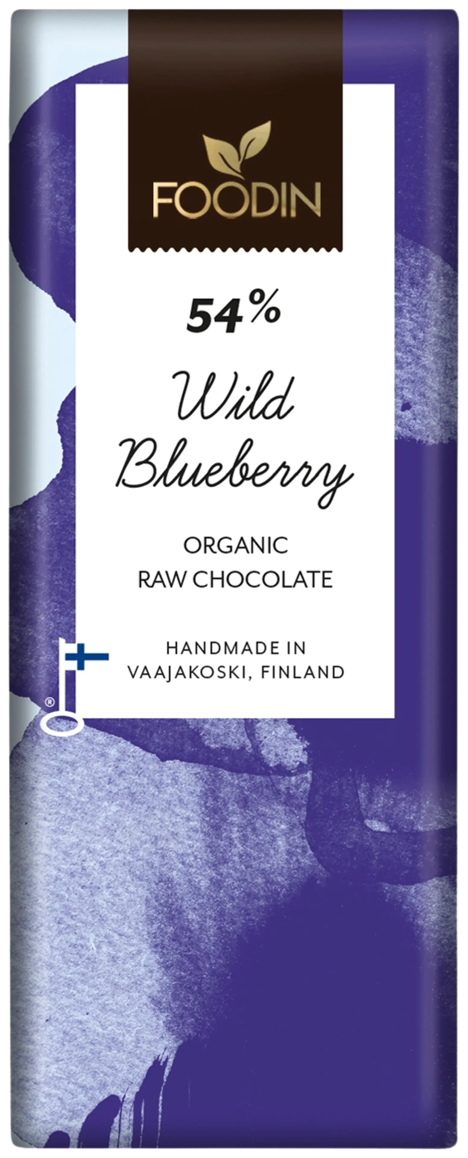 Foodin Raakasuklaa Wild Blueberry 54%, luomu 40g