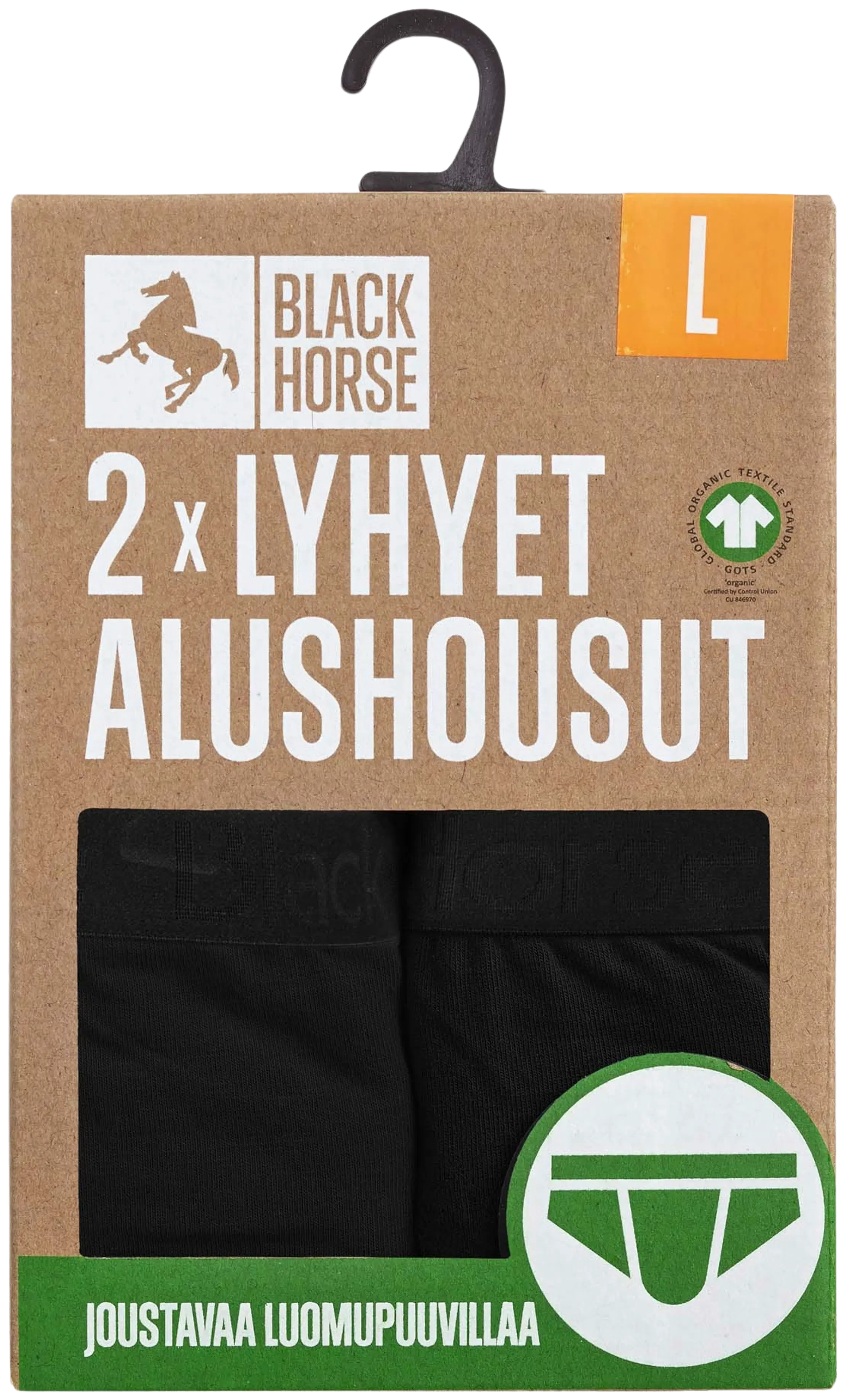 Black Horse miesten lyhyet alushousut 2-pack