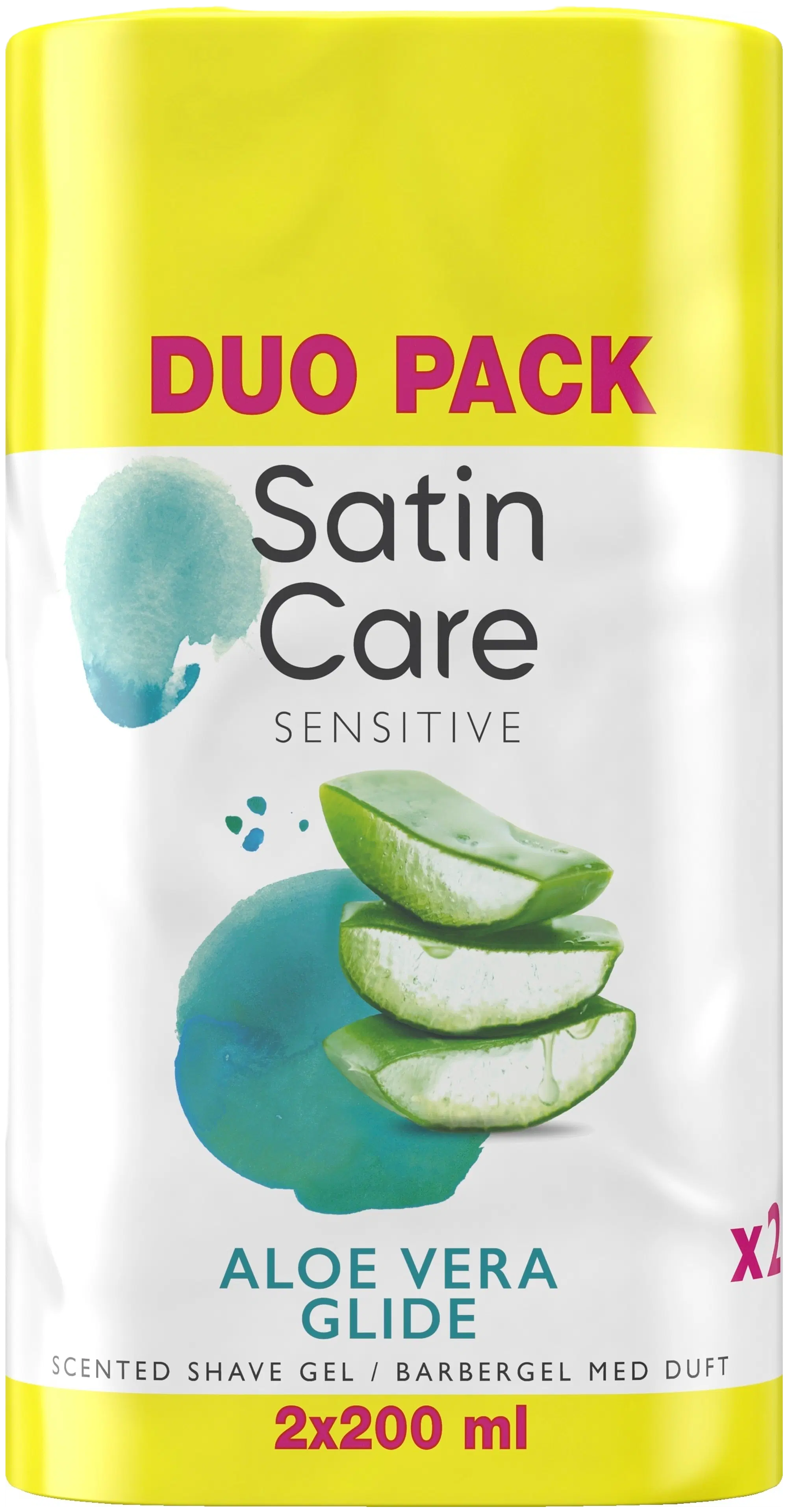 Gillette Satin Care Sensitive Aloe Vera 2x200ml ihokarvanajogeeli