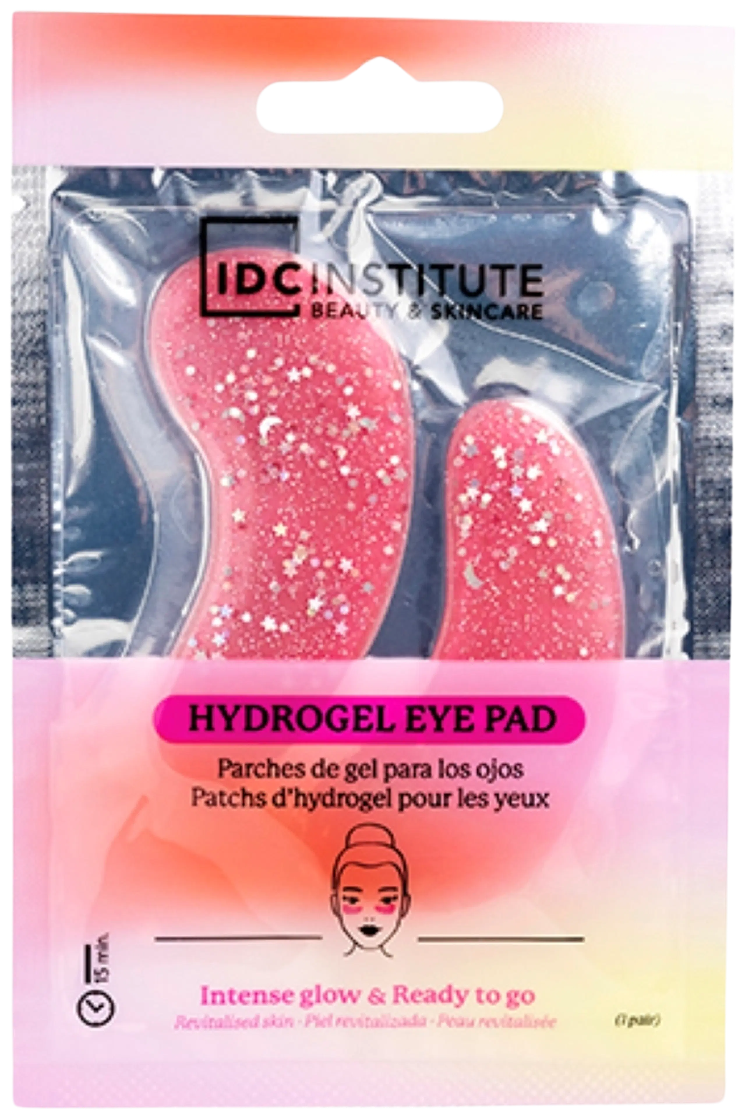 IDC Institute Glitter silmänaluslaput Pink 1 pari