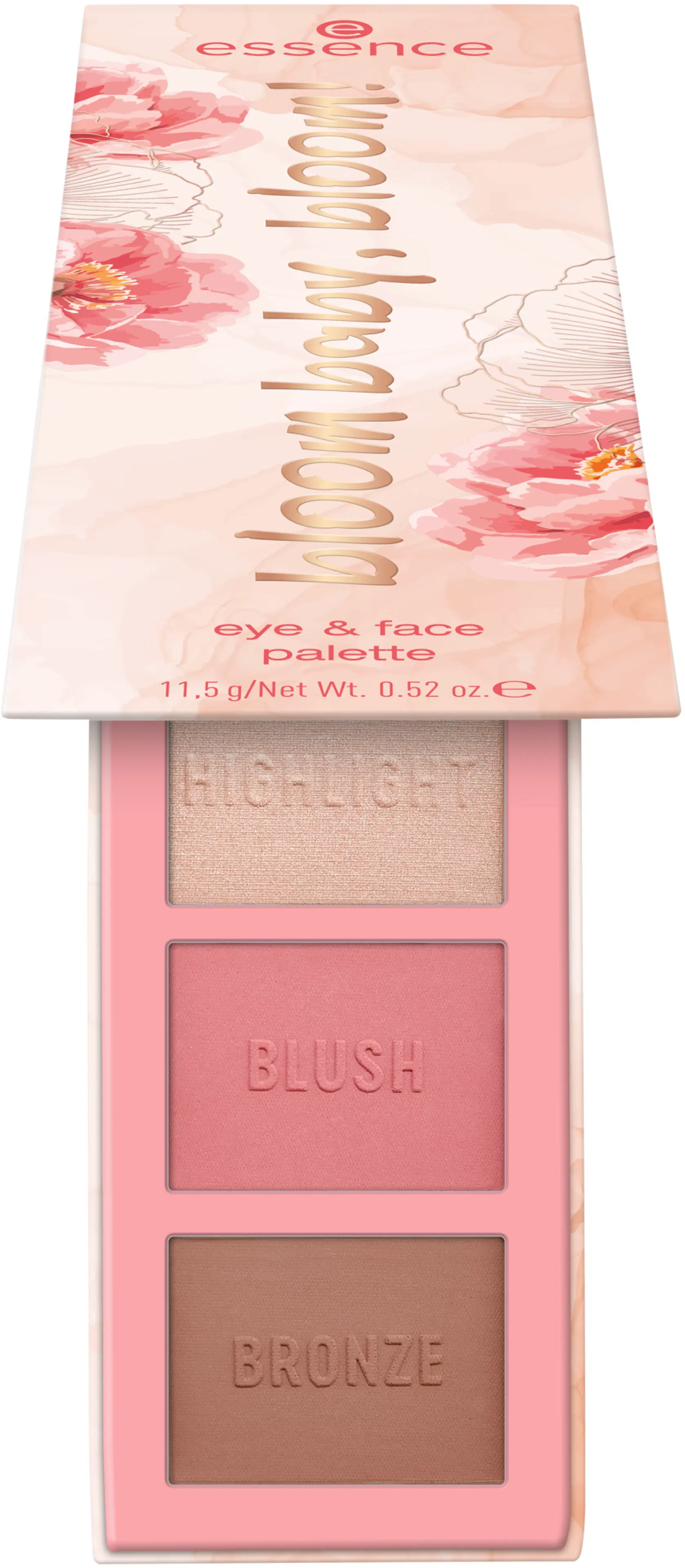 essence bloom baby, bloom! eye & face palette luomiväri- & kasvopaletti 01 Make it bloom 11,5 g